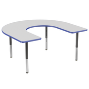 60" x 66" Horseshoe T-Molding Activity Table with Adjustable Super Legs - Gray/Blue/Black