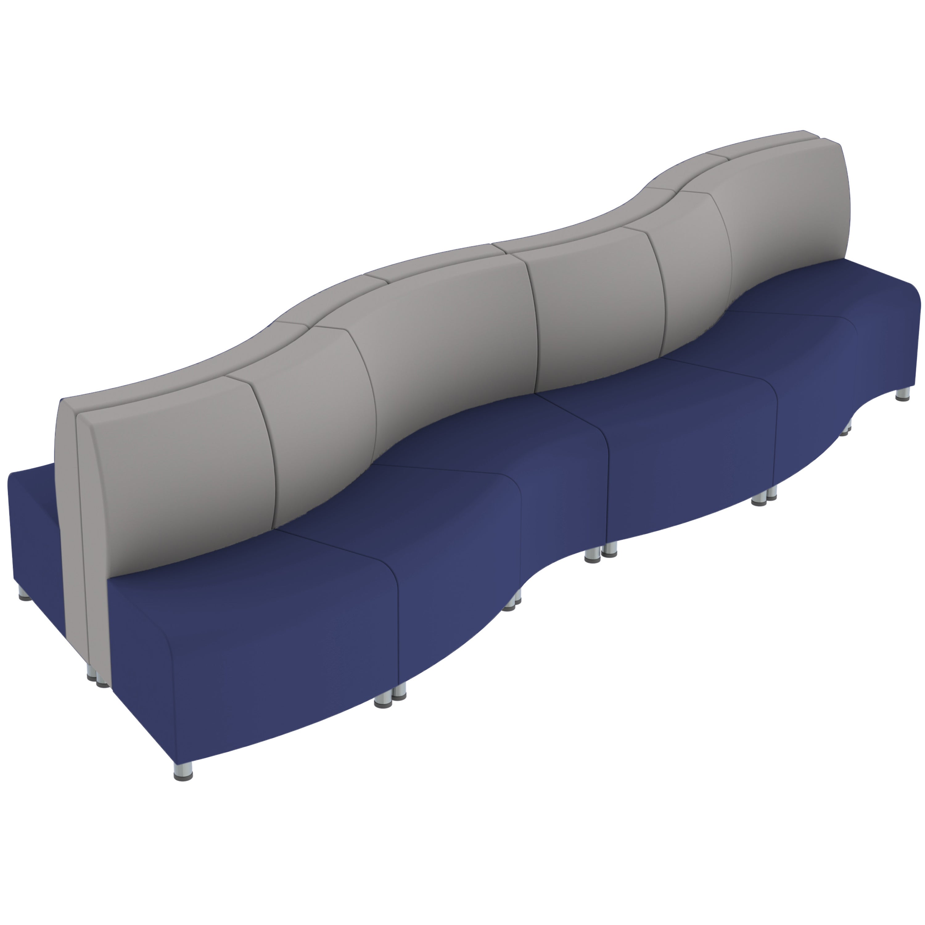 Pro Series Connect Edged Crest Seating, 12-Piece Set - Navy/Gray