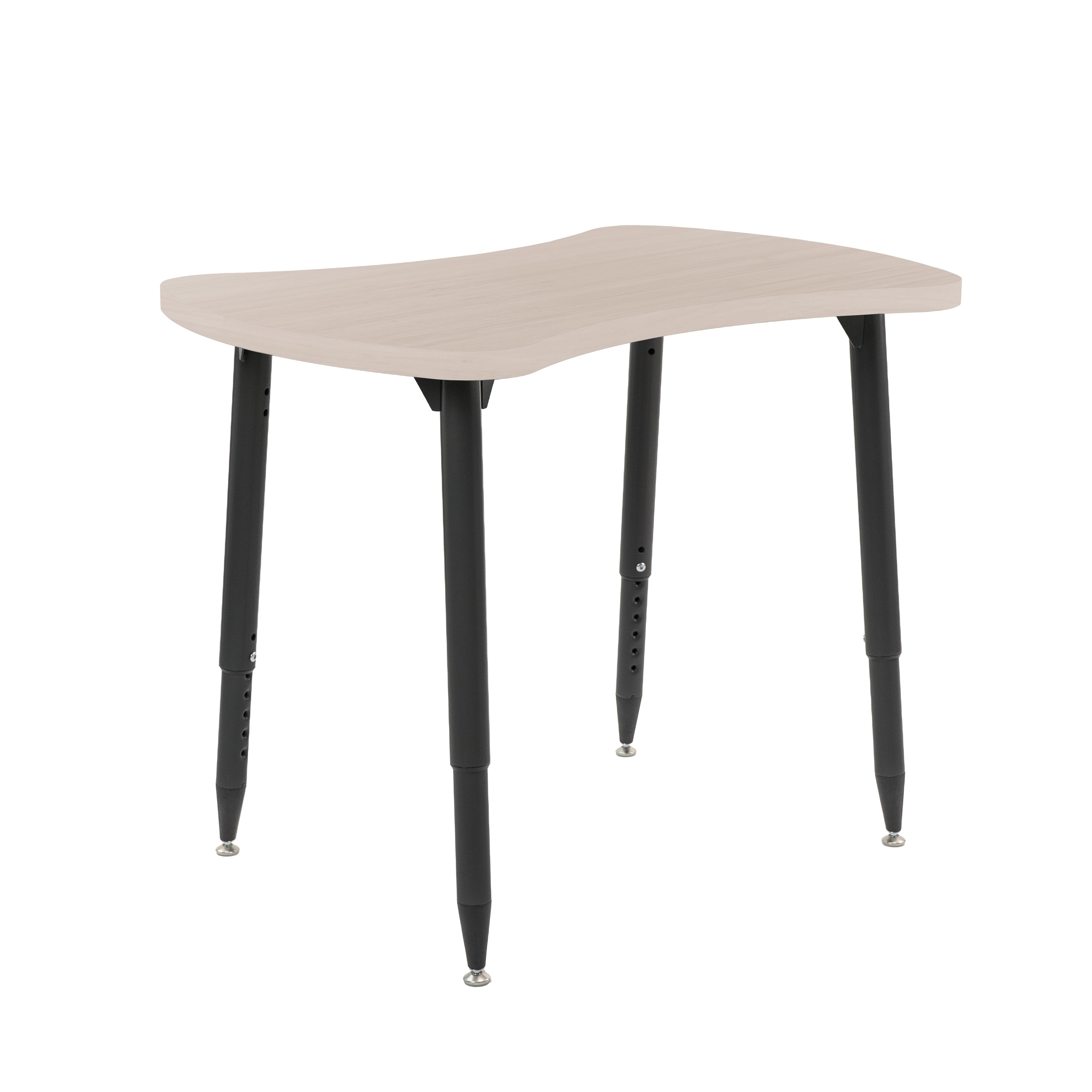 Adapte 25" x 37" Bowtie Woodgrain Activity Table with Adjustable Tapered Legs - Asian Sand/Black