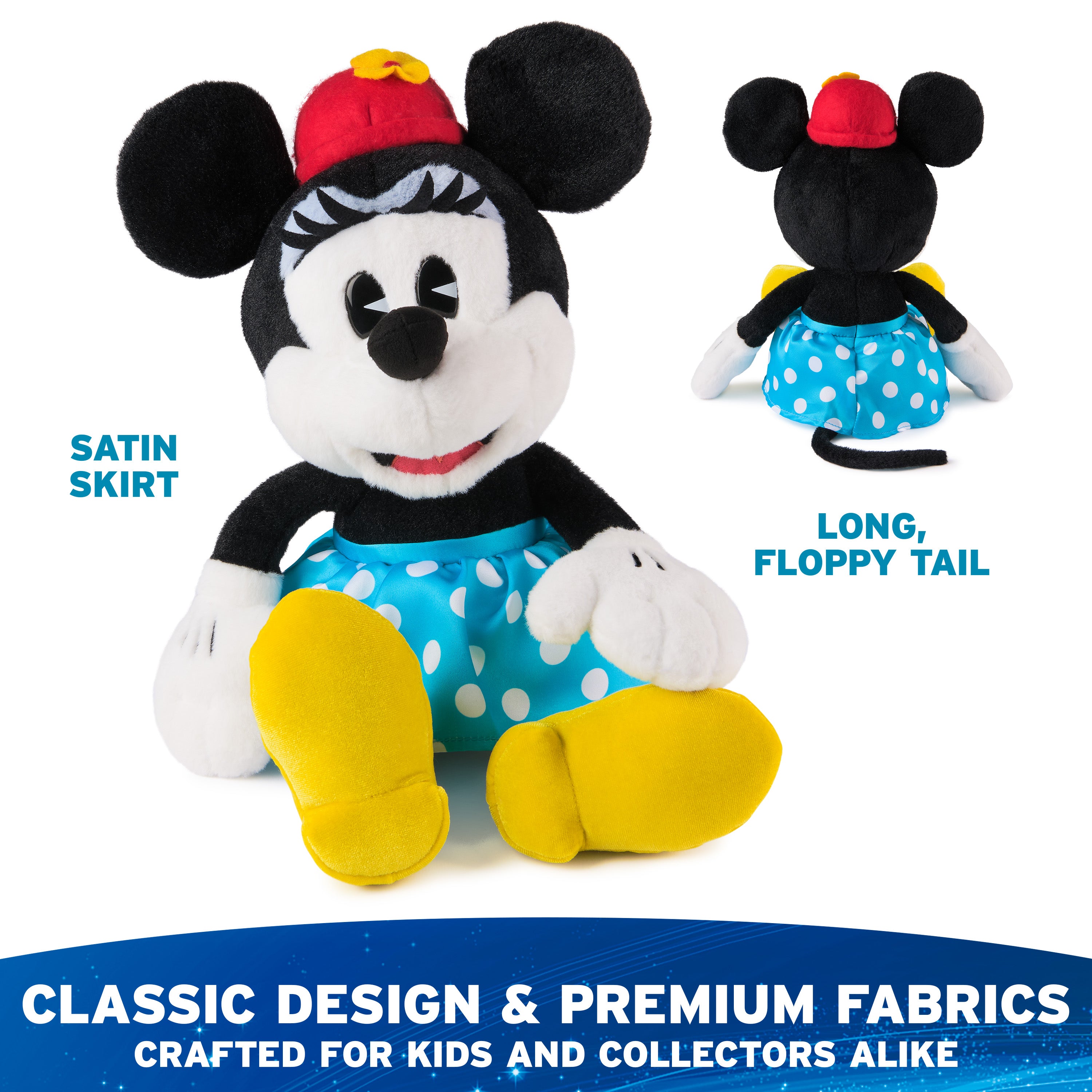 GUND Disney Official Minnie Mouse Classic Plush, Mickey and Friends, Deluxe Collector Stuffed Animal for Ages 1 and Up, Black/White, 14”