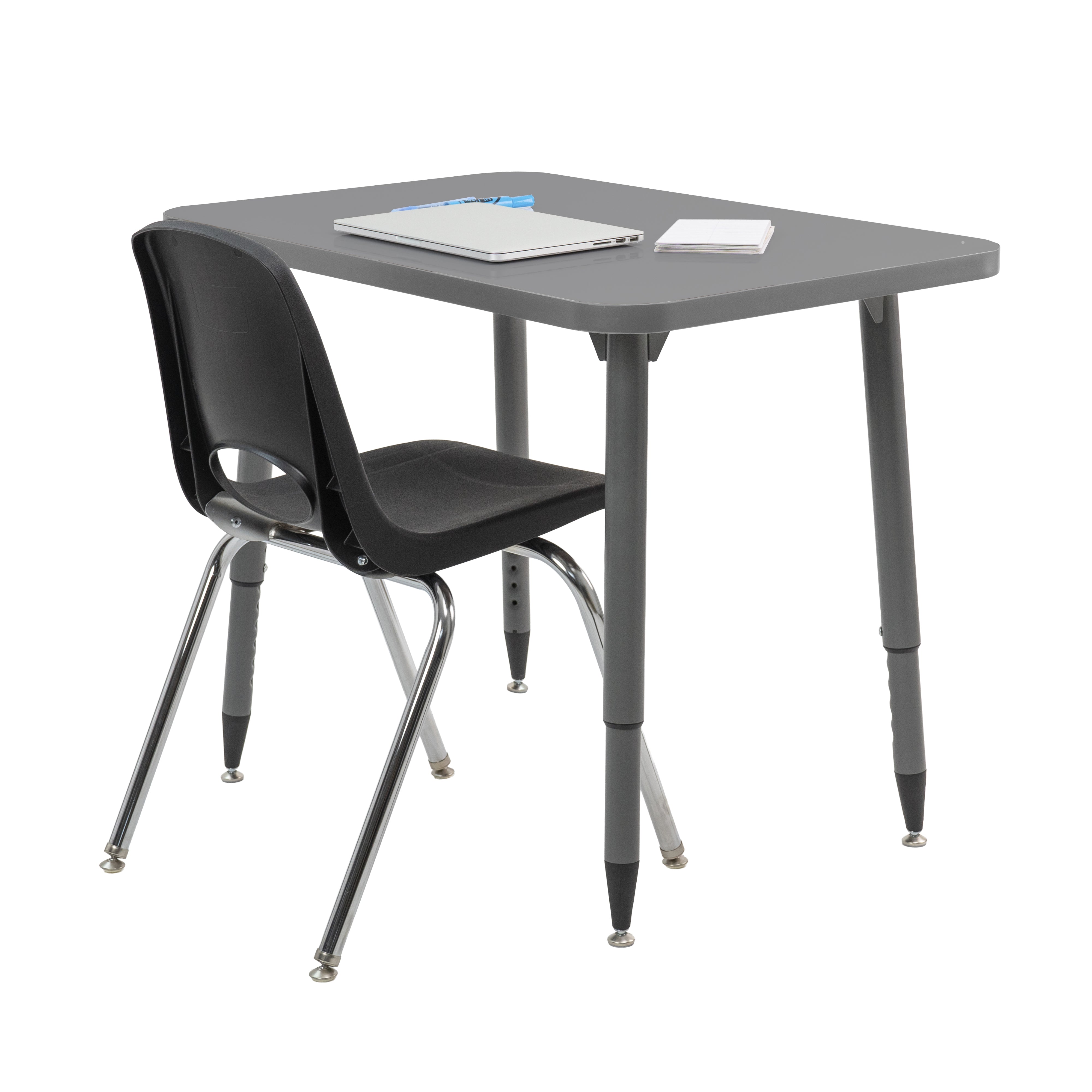 Adapte 24" x 36" Rectangle Thermofused Activity Table with Adjustable Tapered Legs - North Sea/North Sea