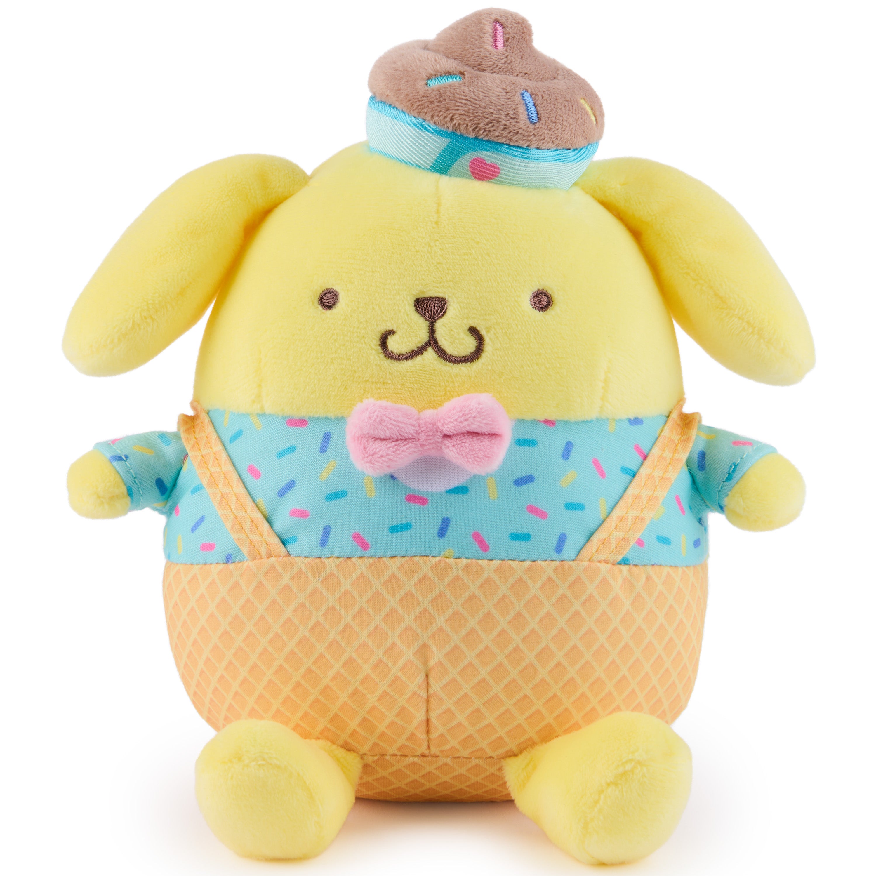 GUND Sanrio Hello Kitty and Friends Pompompurin Ice Cream Plush, Stuffed Animal for Ages 1 and Up, Yellow, 6”