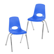 16" Stack Chair with Swivel Glides - Blue