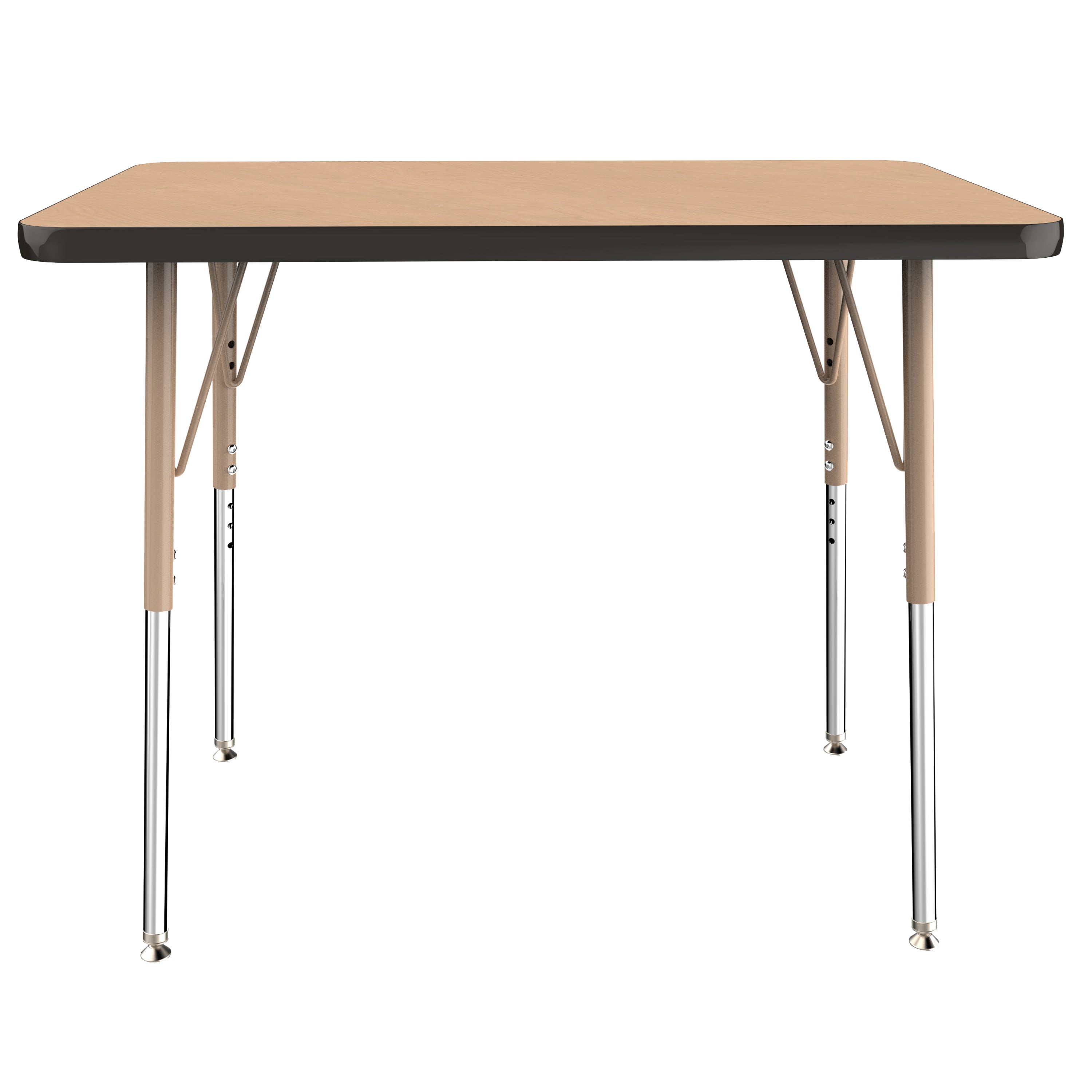 24" x 36" Rectangle T-Molding Activity Table with Adjustable Standard Swivel Glide Legs - Maple/Black/Sand