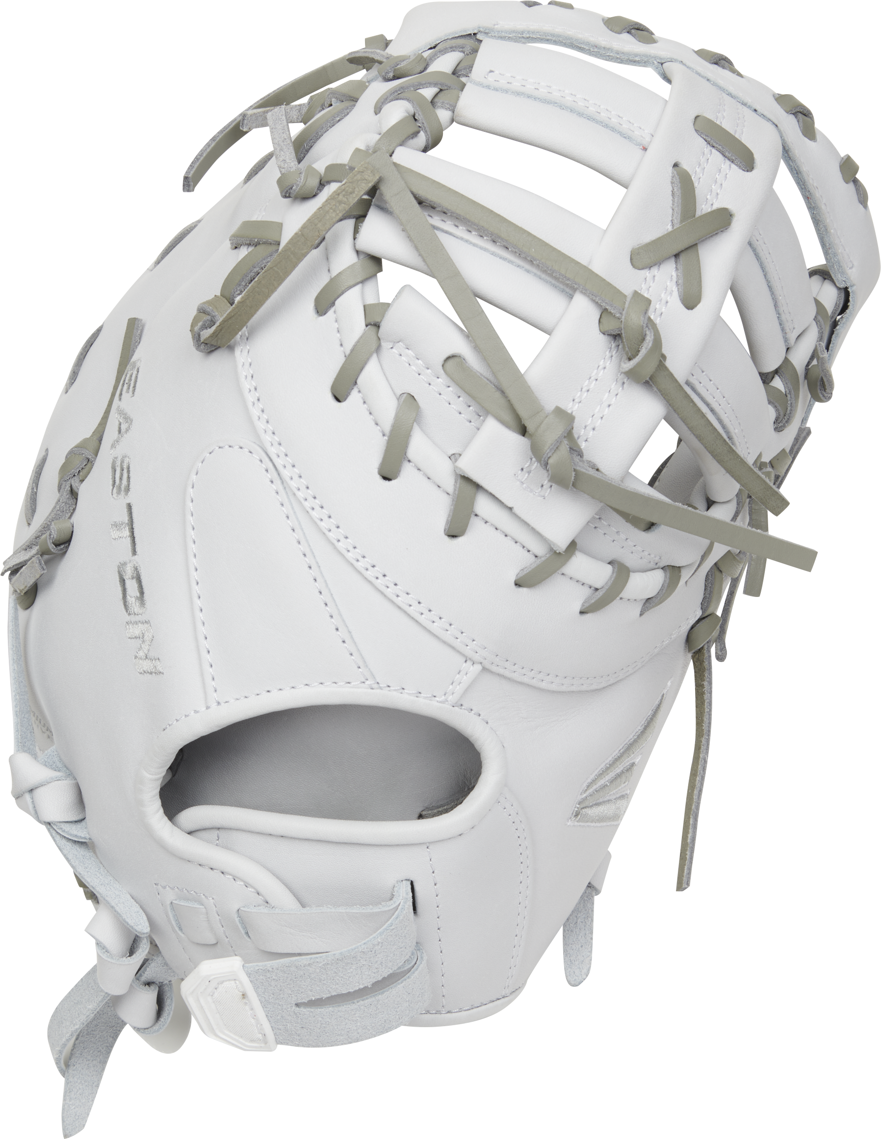 Easton Pro Collection Series First Base Mitt 13-Inch Softball Glove  - Right Hand Thrower - White/Gray