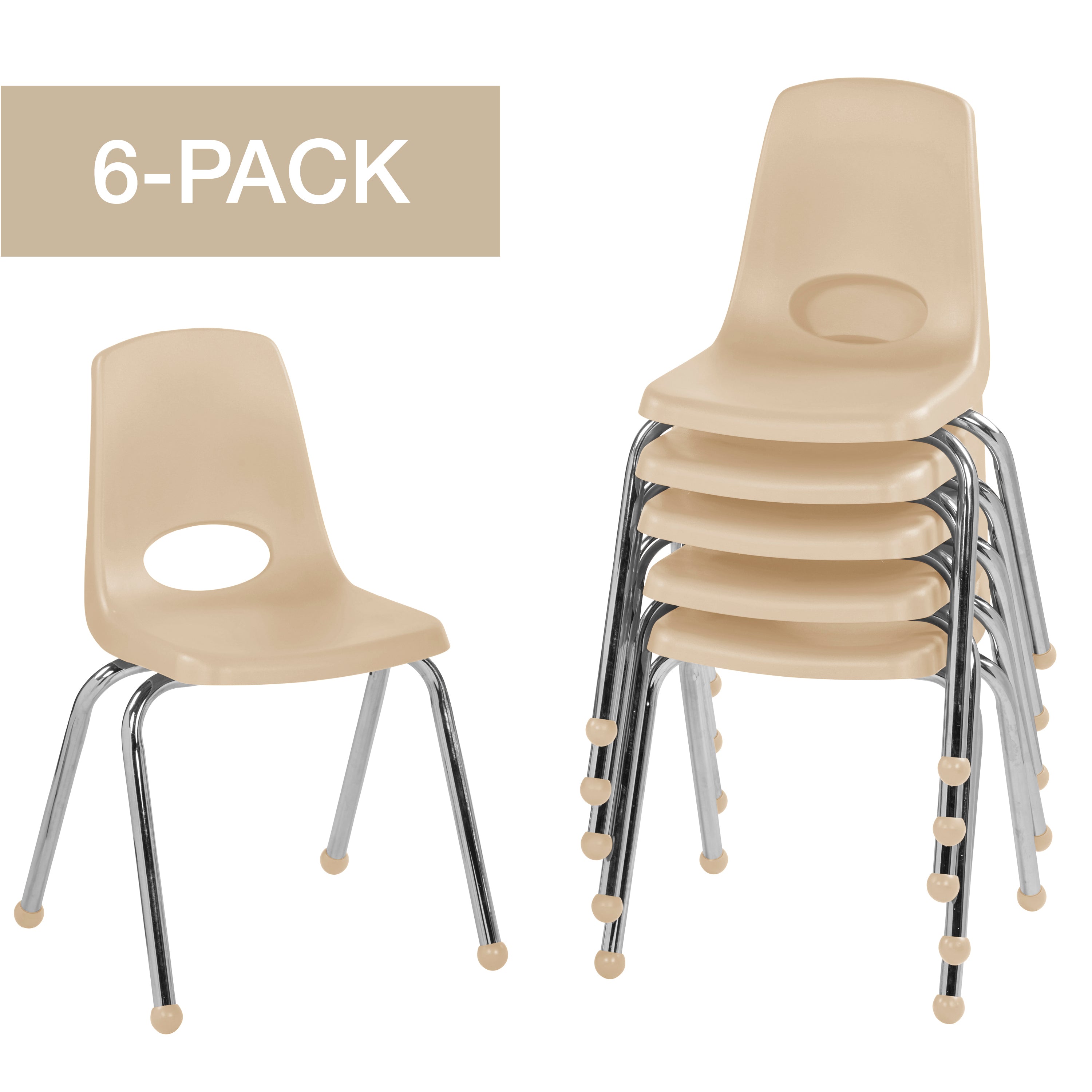 16" Stack Chair with Ball Glides - Sand
