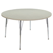 48" Round La Madera Activity Table with Standard Legs - Asian Sand/Silver