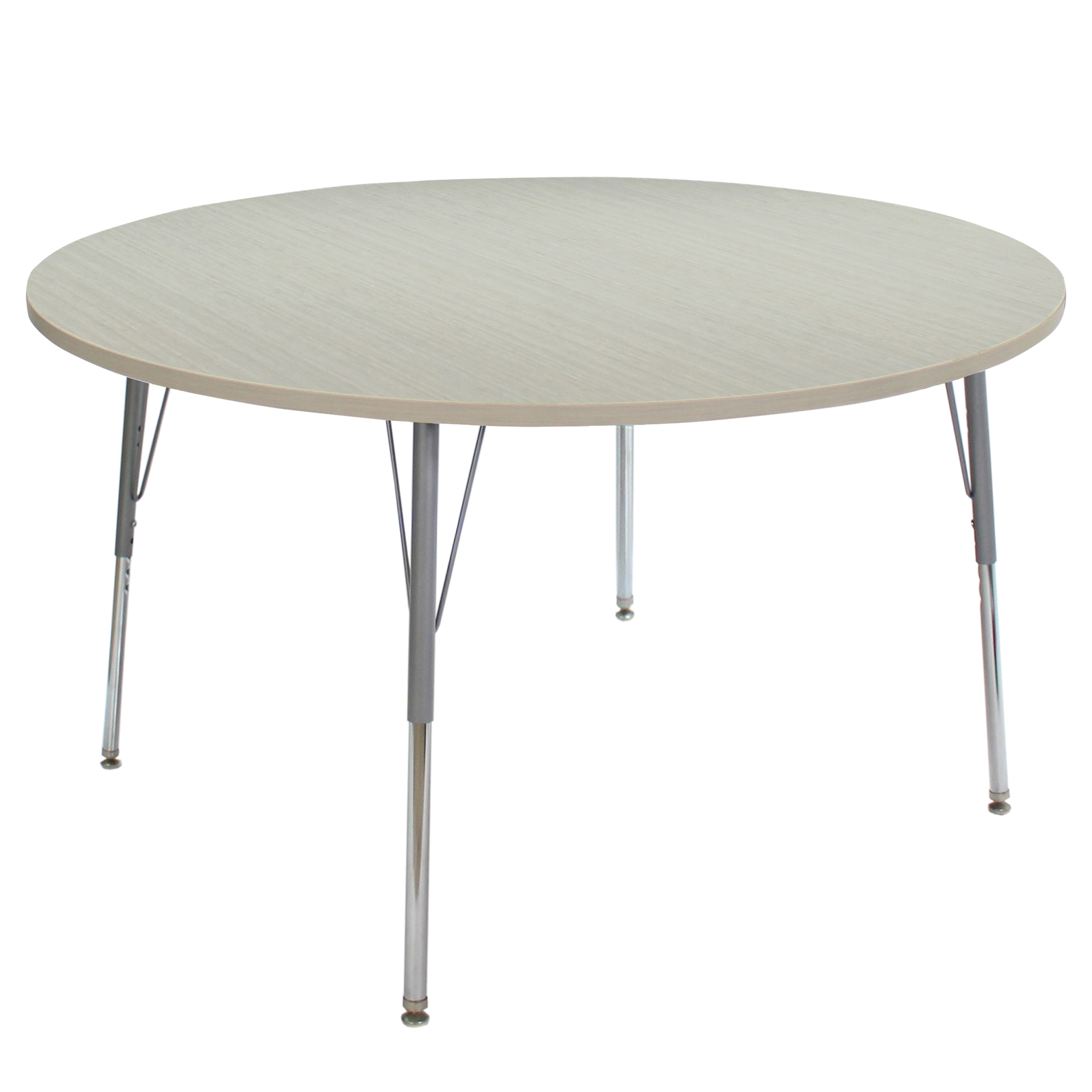 48" Round La Madera Activity Table with Standard Legs - Asian Sand/Silver