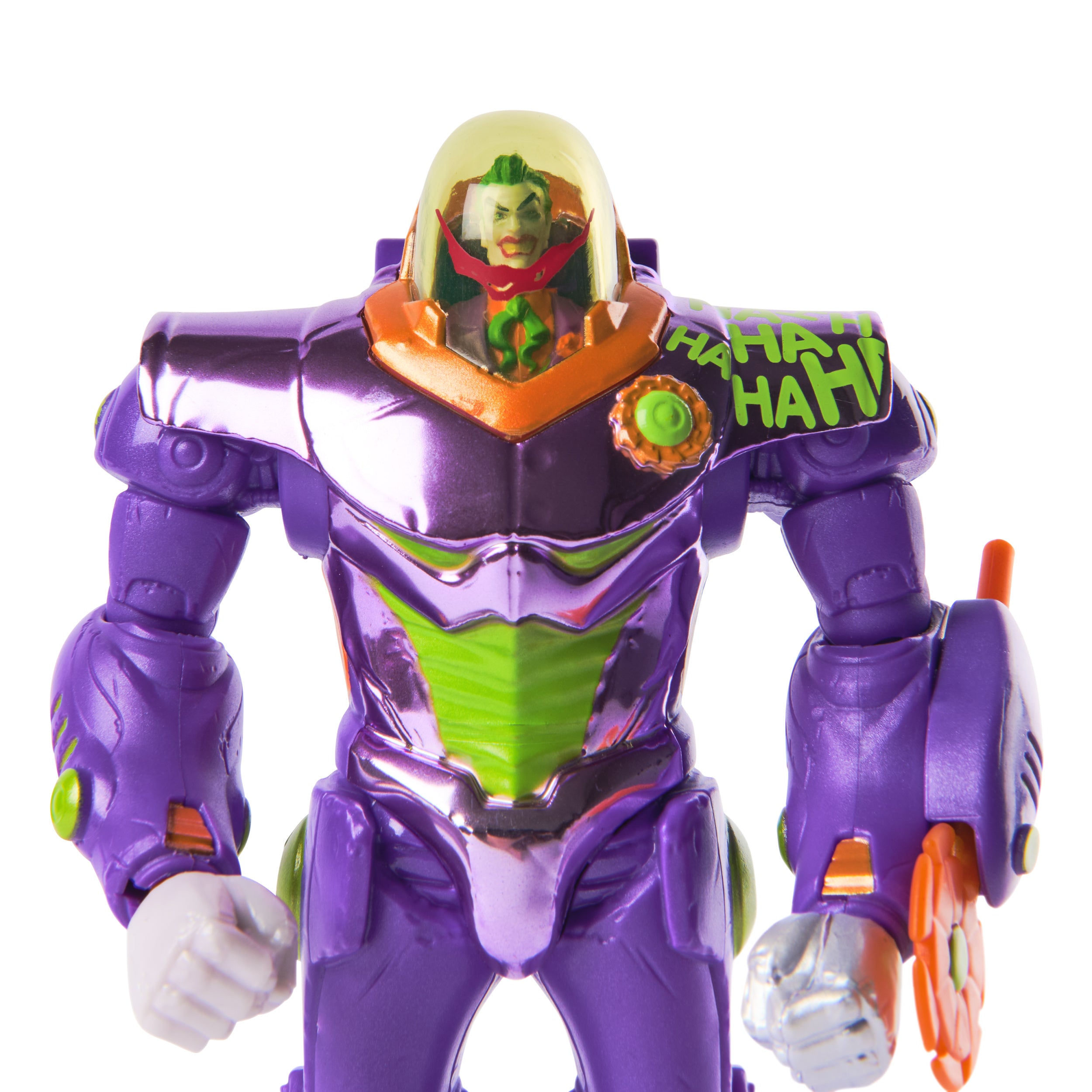 DC Comics, Metal Force The Joker Action Figure, 6-Inch with 4-Inch Mini Figure, Built-in Blaster and Armor Suit, Super Hero Kids Toys for Boys and Girls Ages 4 and Up