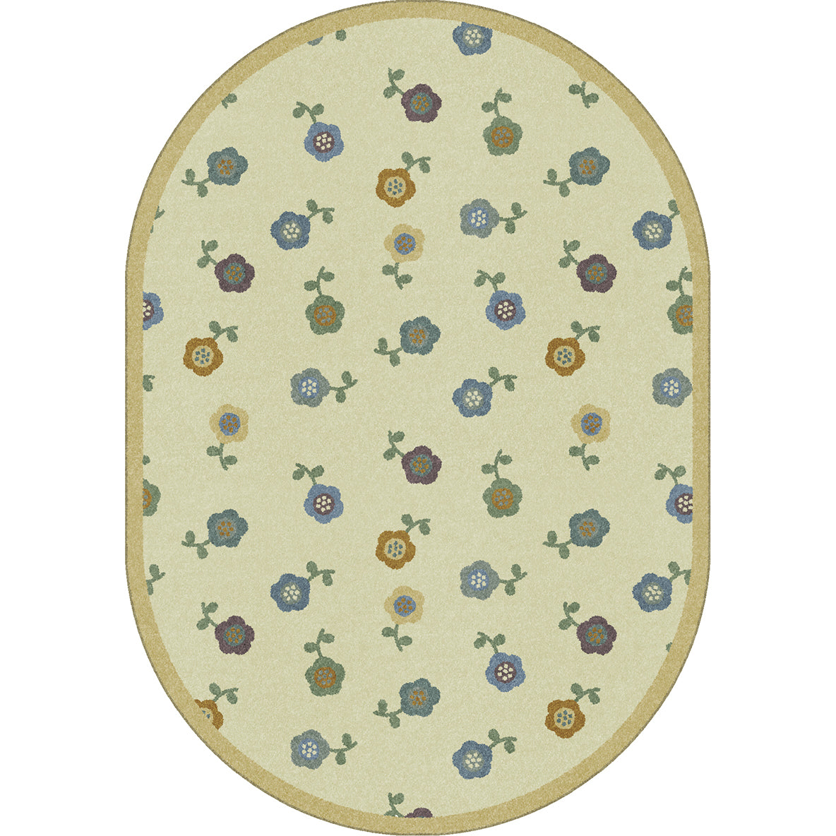 Awesome Blossom 7'8" x 10'9" Oval area rug in color Soft