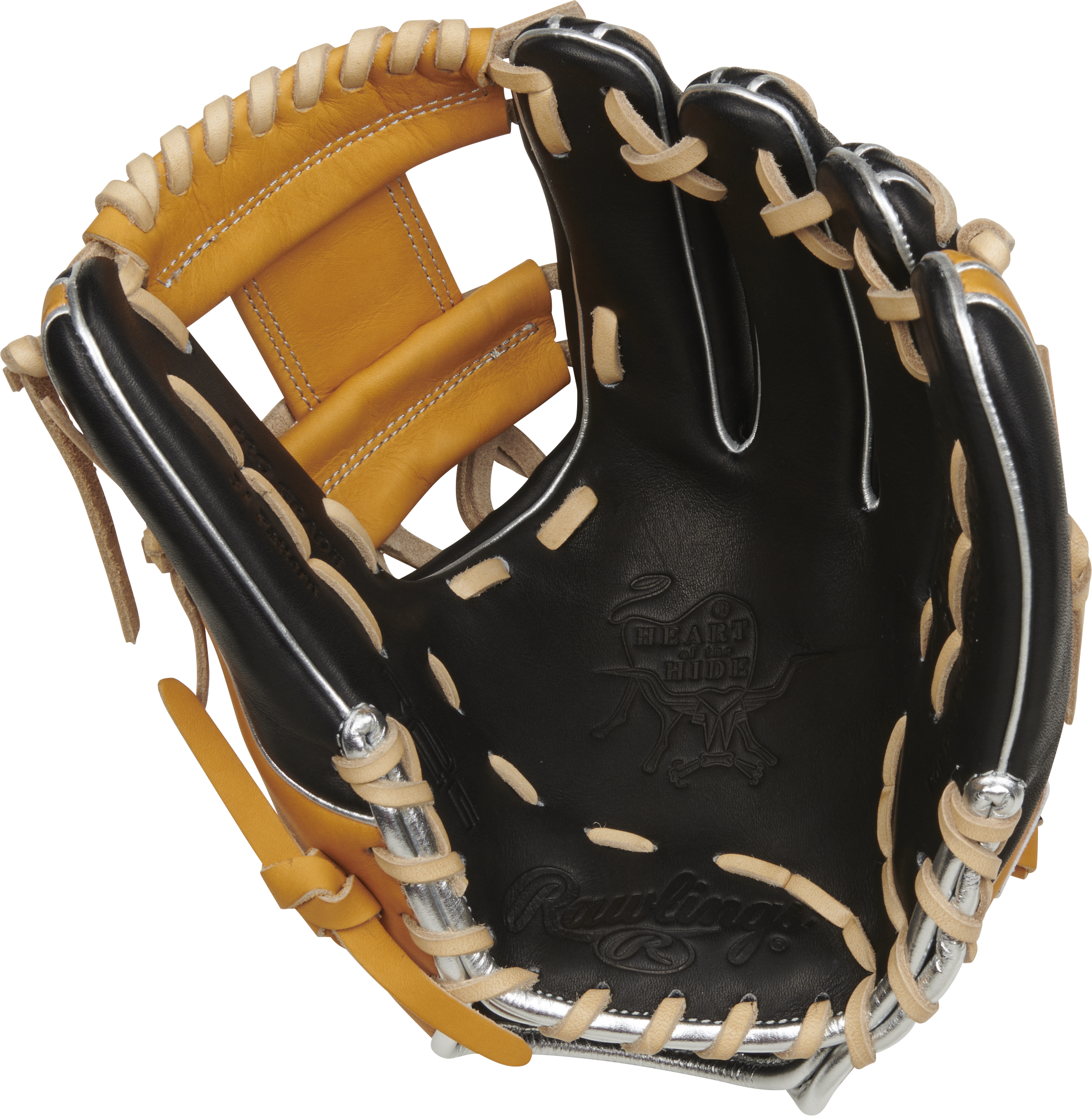 Rawlings Heart Of The Hide Series 11.5-Inch Baseball Glove - Right Hand Thrower - Black/Tan