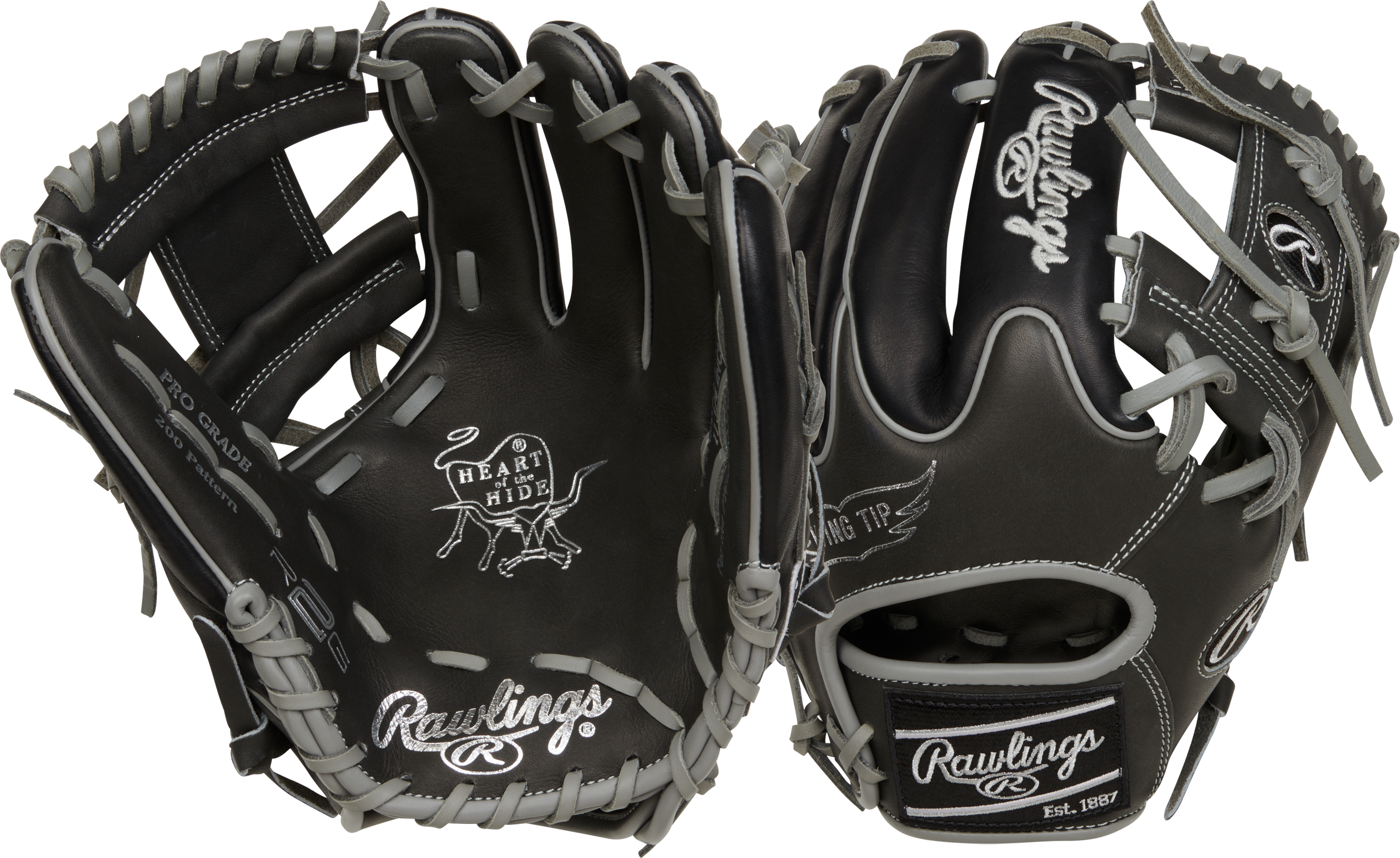 Rawlings Heart Of The Hide Series 11.75-Inch Baseball Glove - Right Hand Thrower - Dark Shadow
