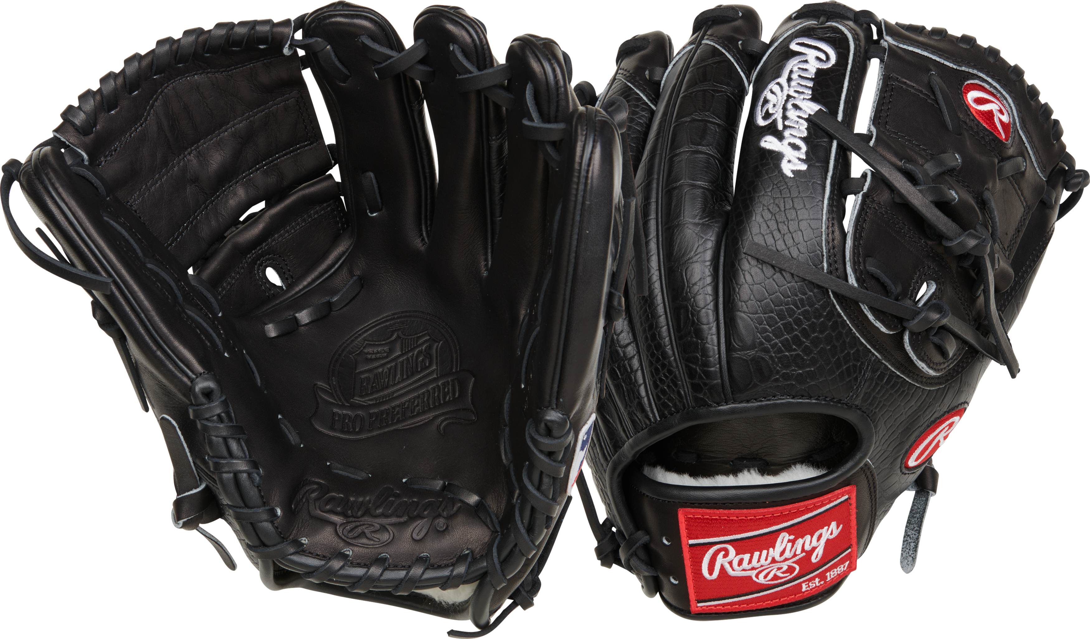Rawlings Pro Preferred Series Jacob Degrom Gameday Pattern 11.75-Inch Baseball Glove - Right Hand Thrower - Black/Croc