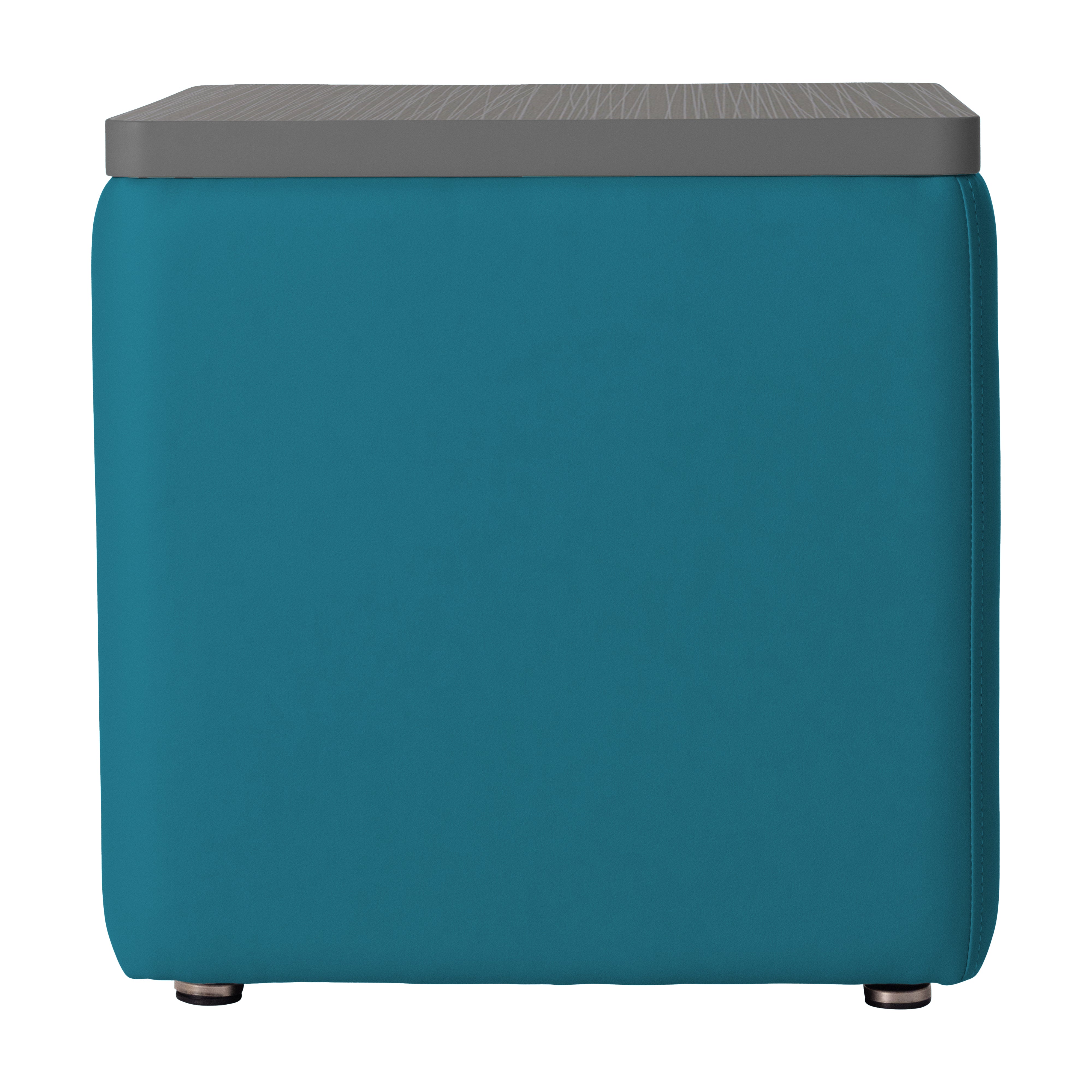 Pro Series Upholstered 18" x 18" Square Ottoman Table 18" Height - Teal/Cosmic Strandz
