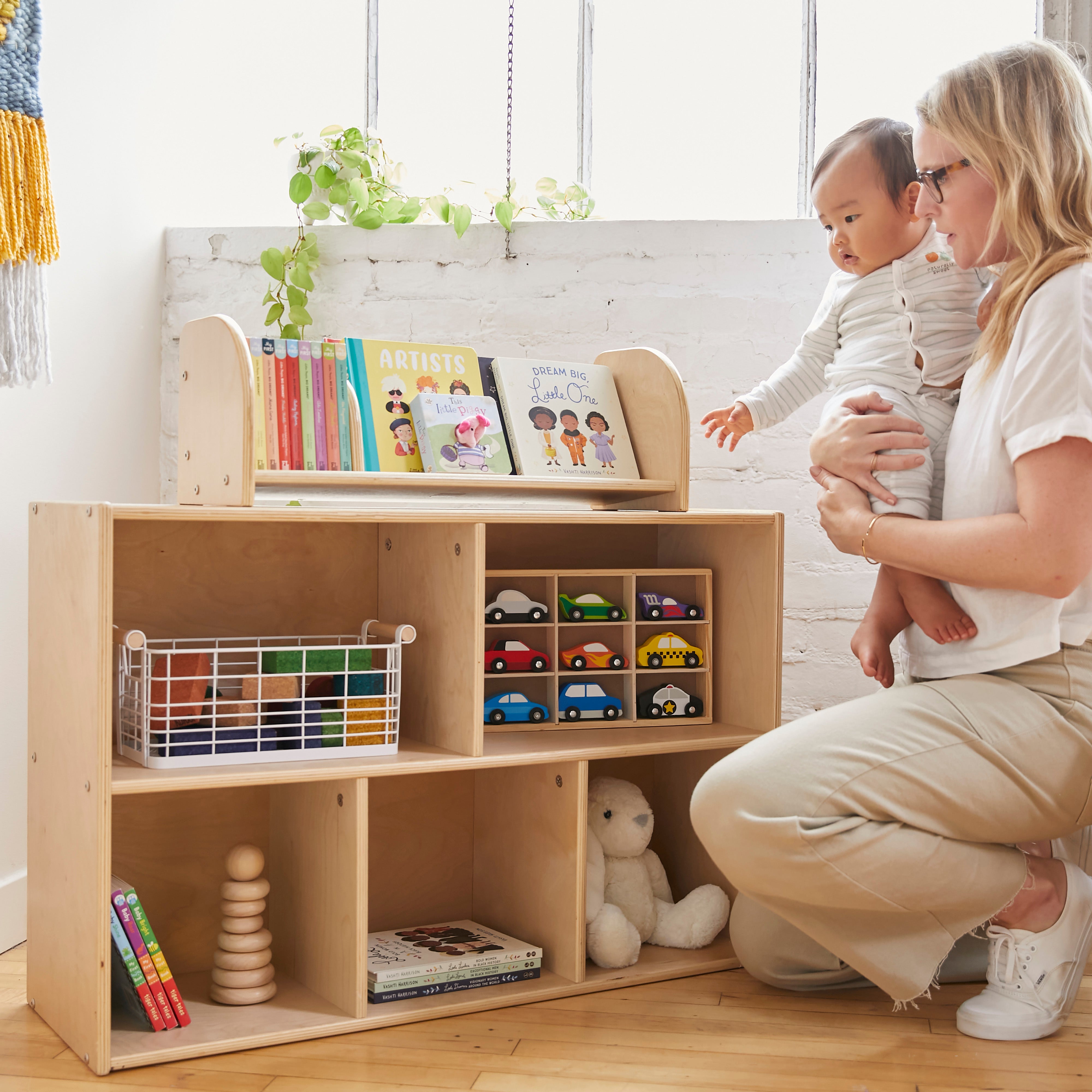 Streamline 5-Compartment Storage Cabinet 24in H - Natural