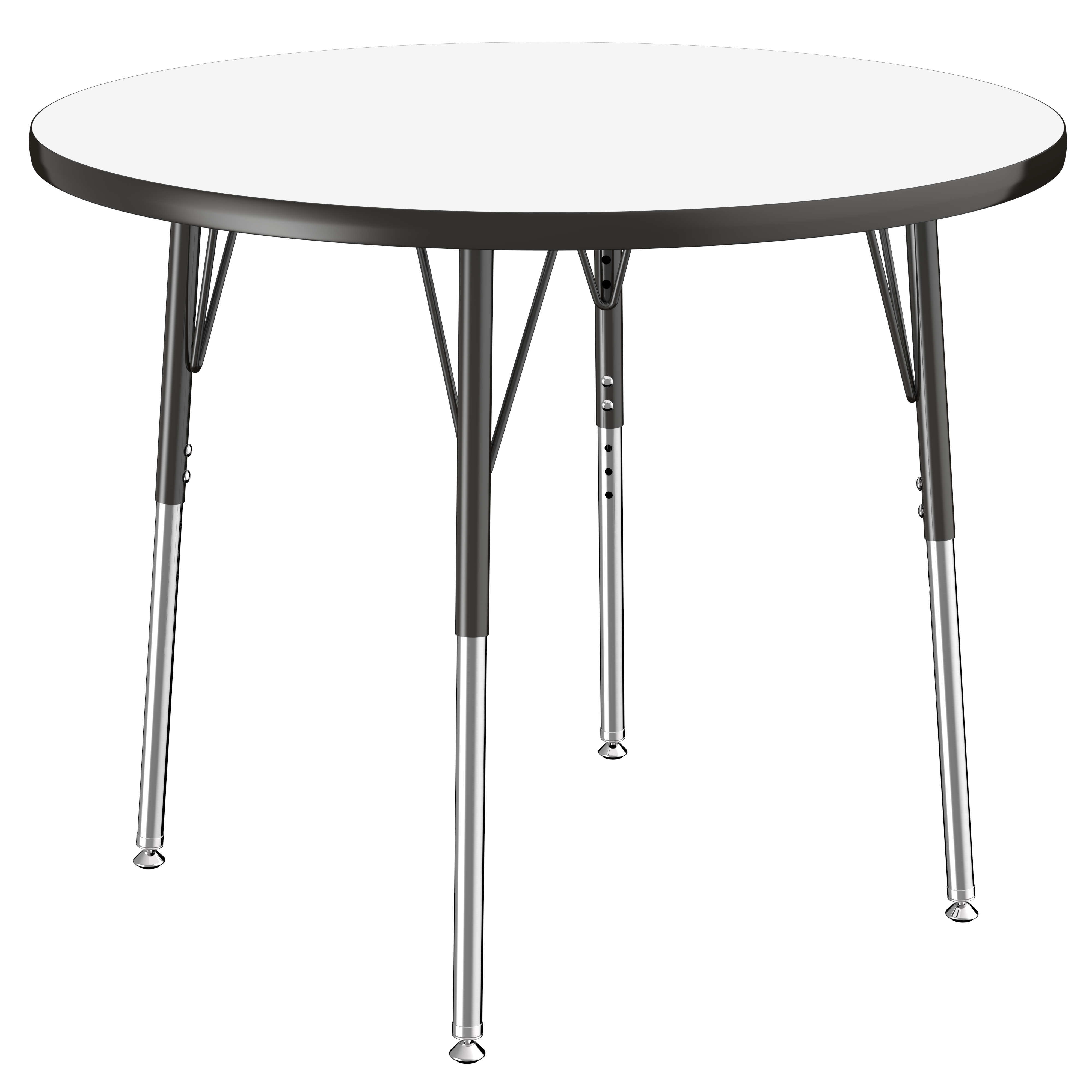 36" Round Dry-Erase Activity Table with Adjustable Standard Swivel Glide Legs - Whiteboard/Black