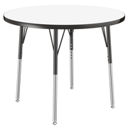 36" Round Dry-Erase Activity Table with Adjustable Standard Swivel Glide Legs - Whiteboard/Black