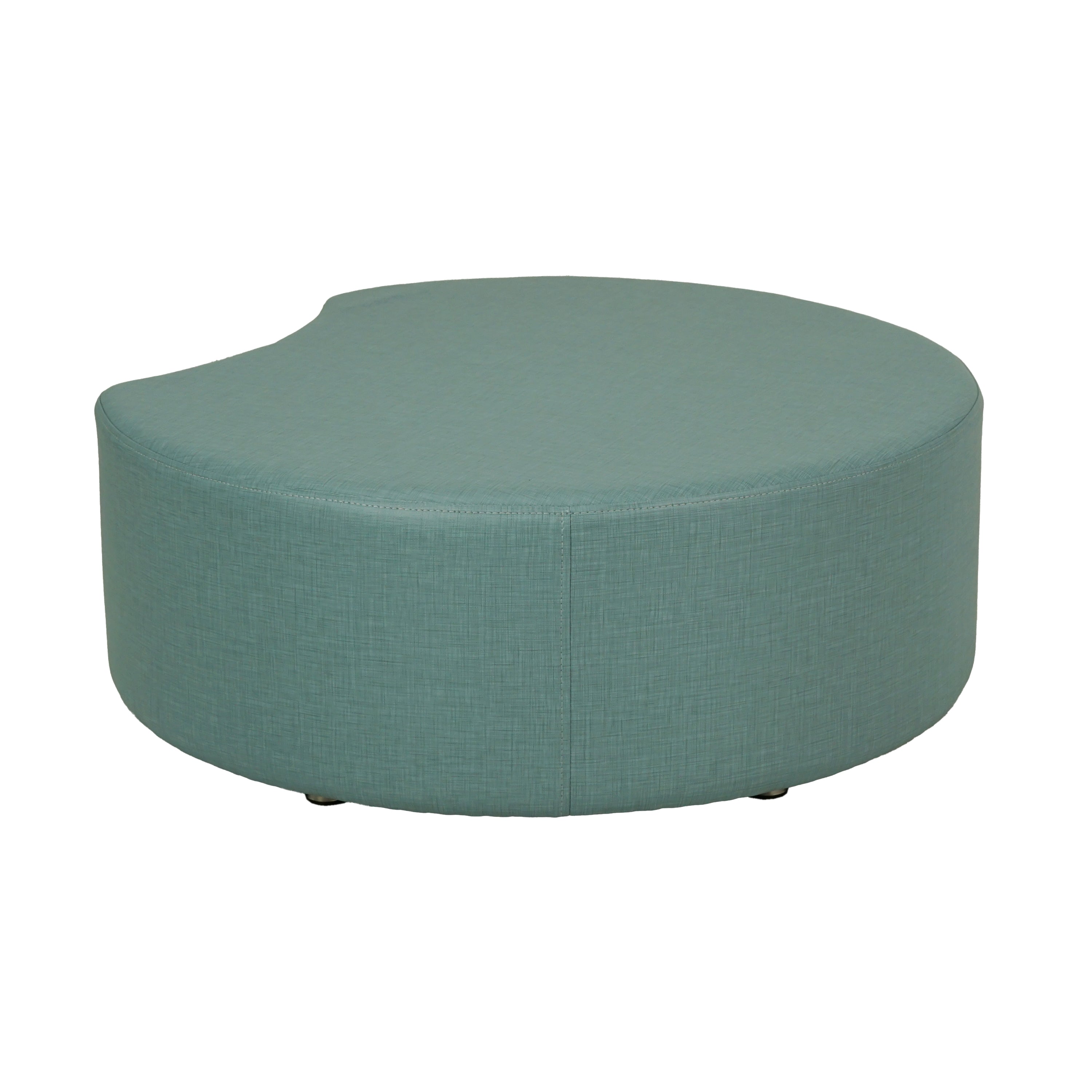 Pro Series Upholstered Crescent Ottoman 12" Height - Sky Blue Crosshatch