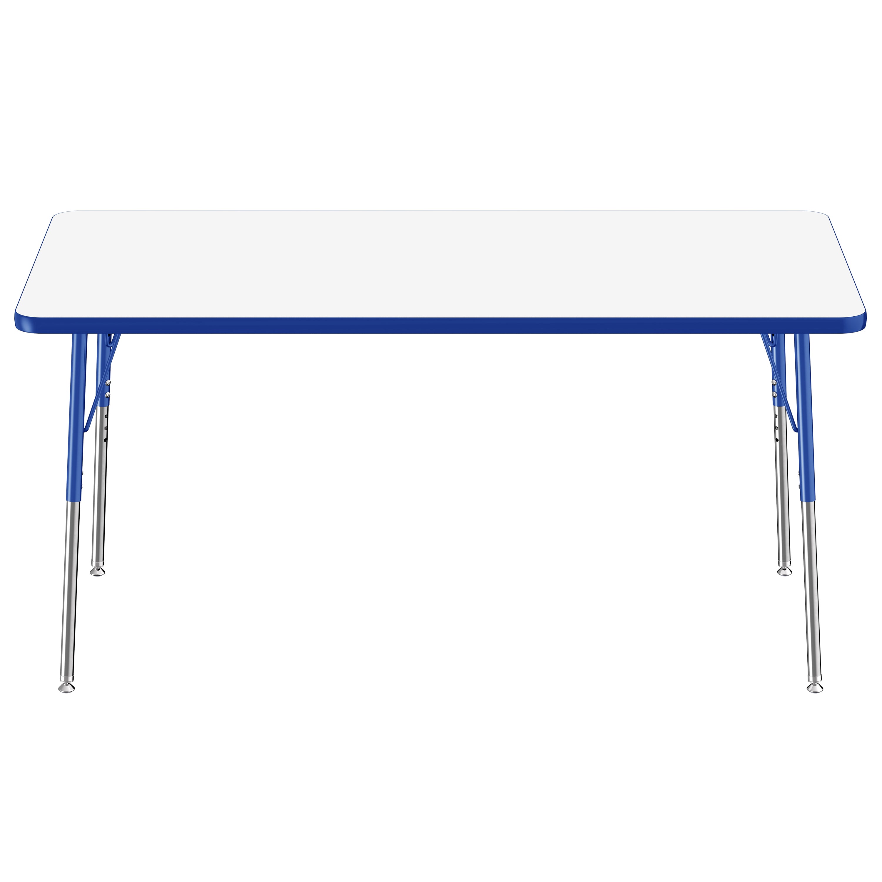 30" x 60" Rectangle Dry-Erase Activity Table with Adjustable Standard Swivel Glide Legs - Whiteboard/Blue