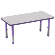 24" x 48" Rectangle T-Molding Activity Table with Adjustable Chunky Legs - Gray/Purple