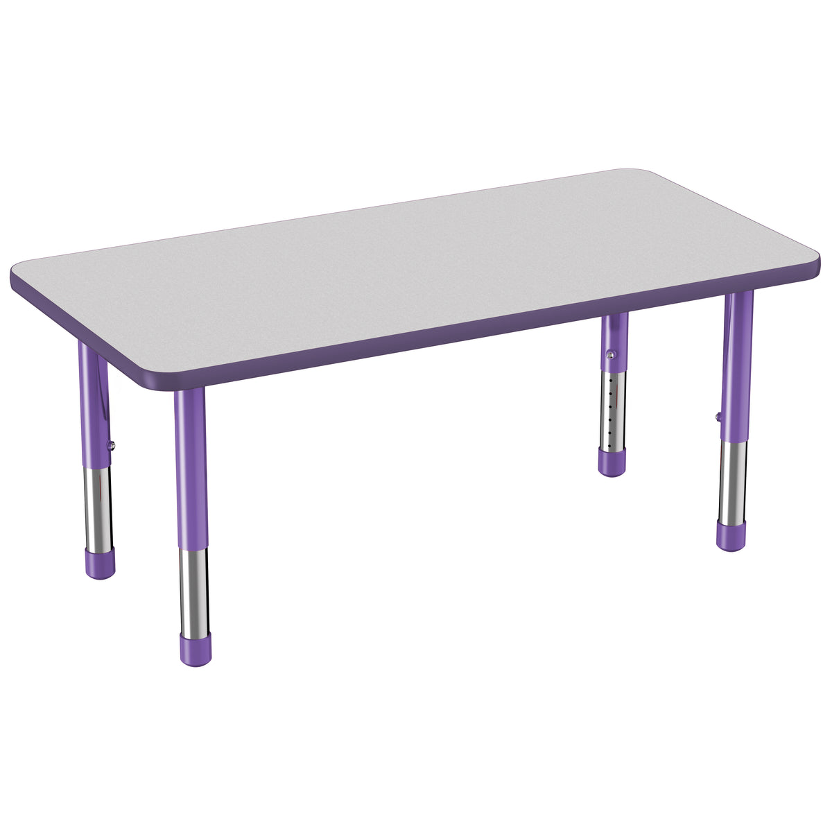 24" x 48" Rectangle T-Molding Activity Table with Adjustable Chunky Legs - Gray/Purple