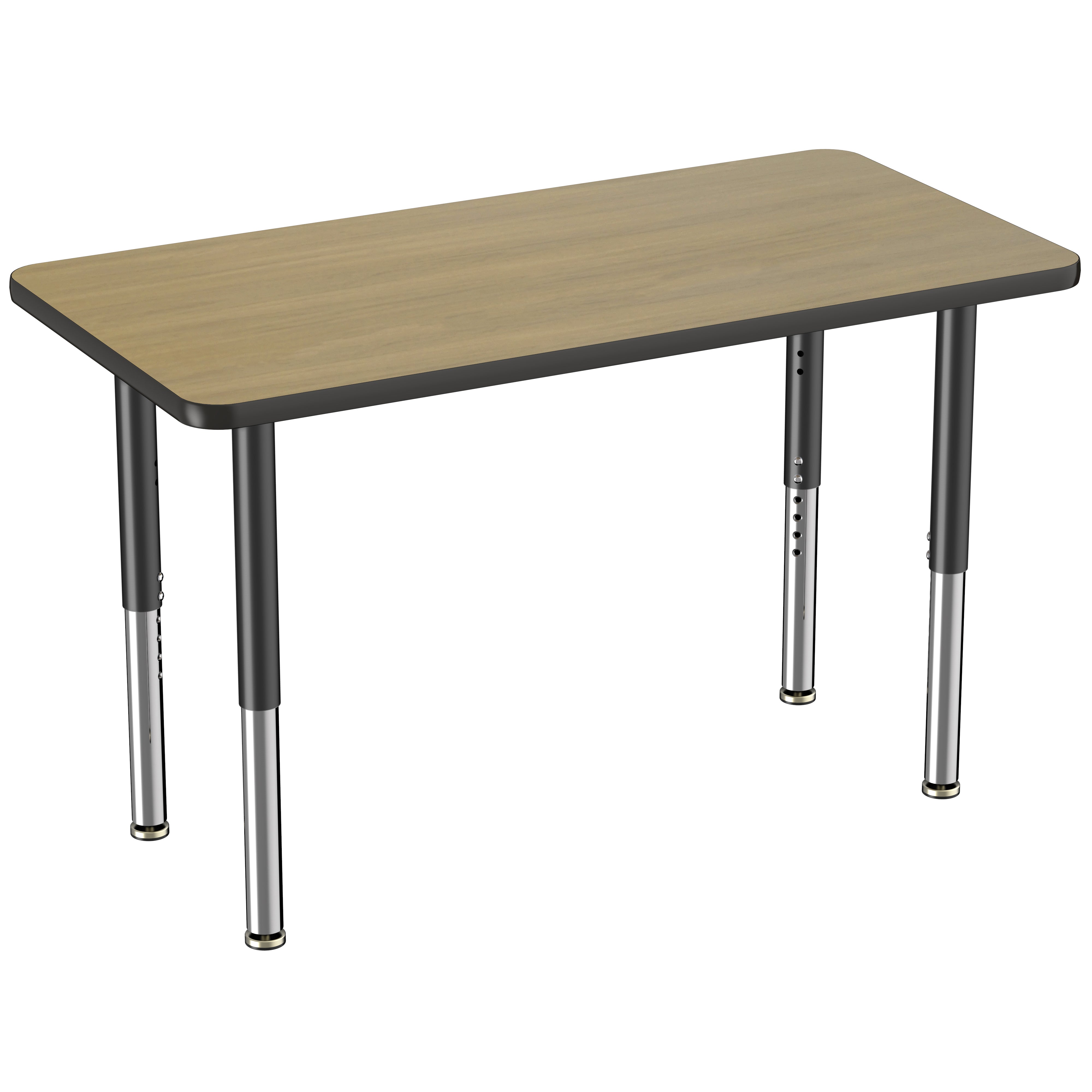 24" x 48" Rectangle Thermofused Activity Table with Adjustable Super Legs - Pasadena Oak/Black