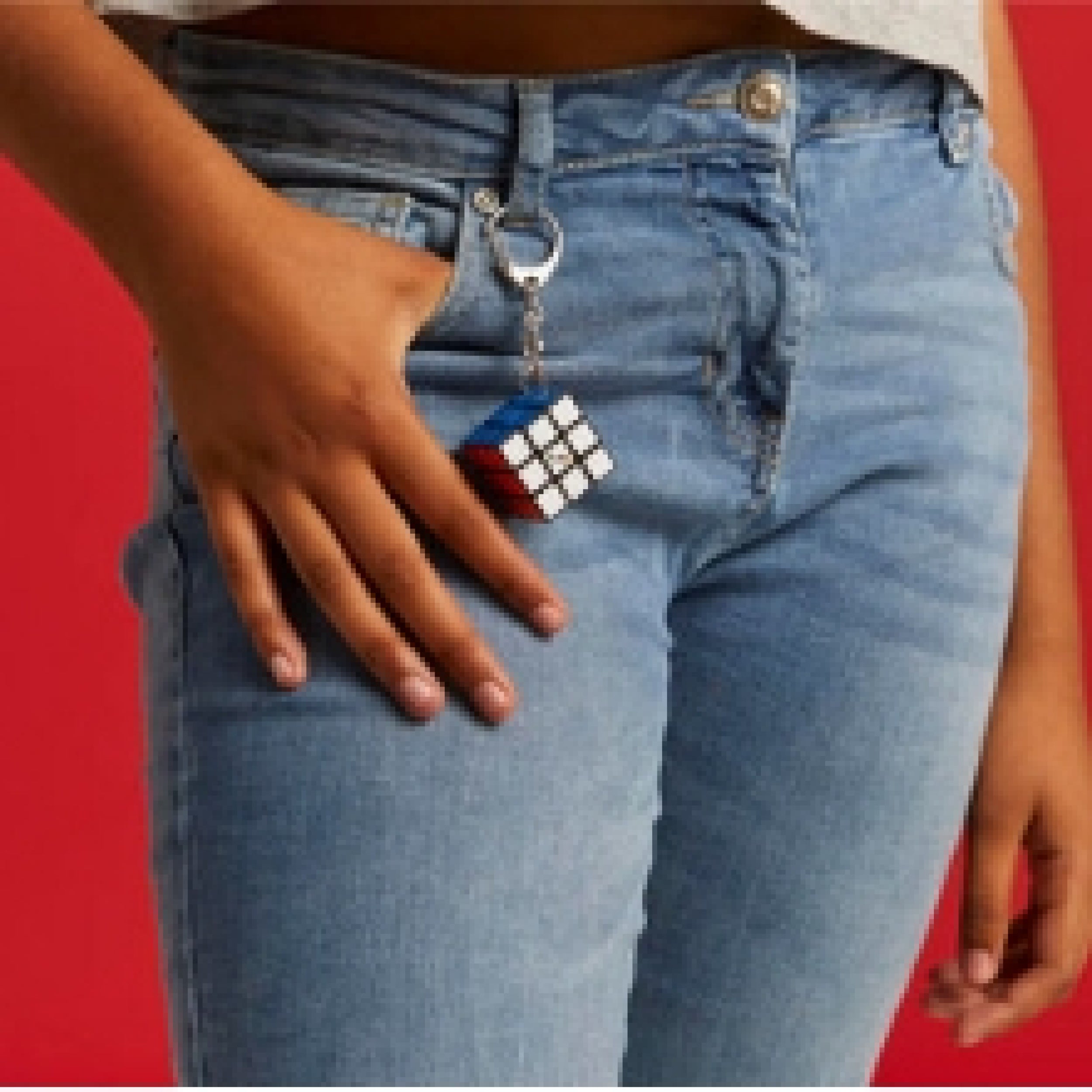 Rubik’s Cube Keyring Edition. Classic 3x3 Mini Cube Keyring Accessory, Travel Puzzle Toy