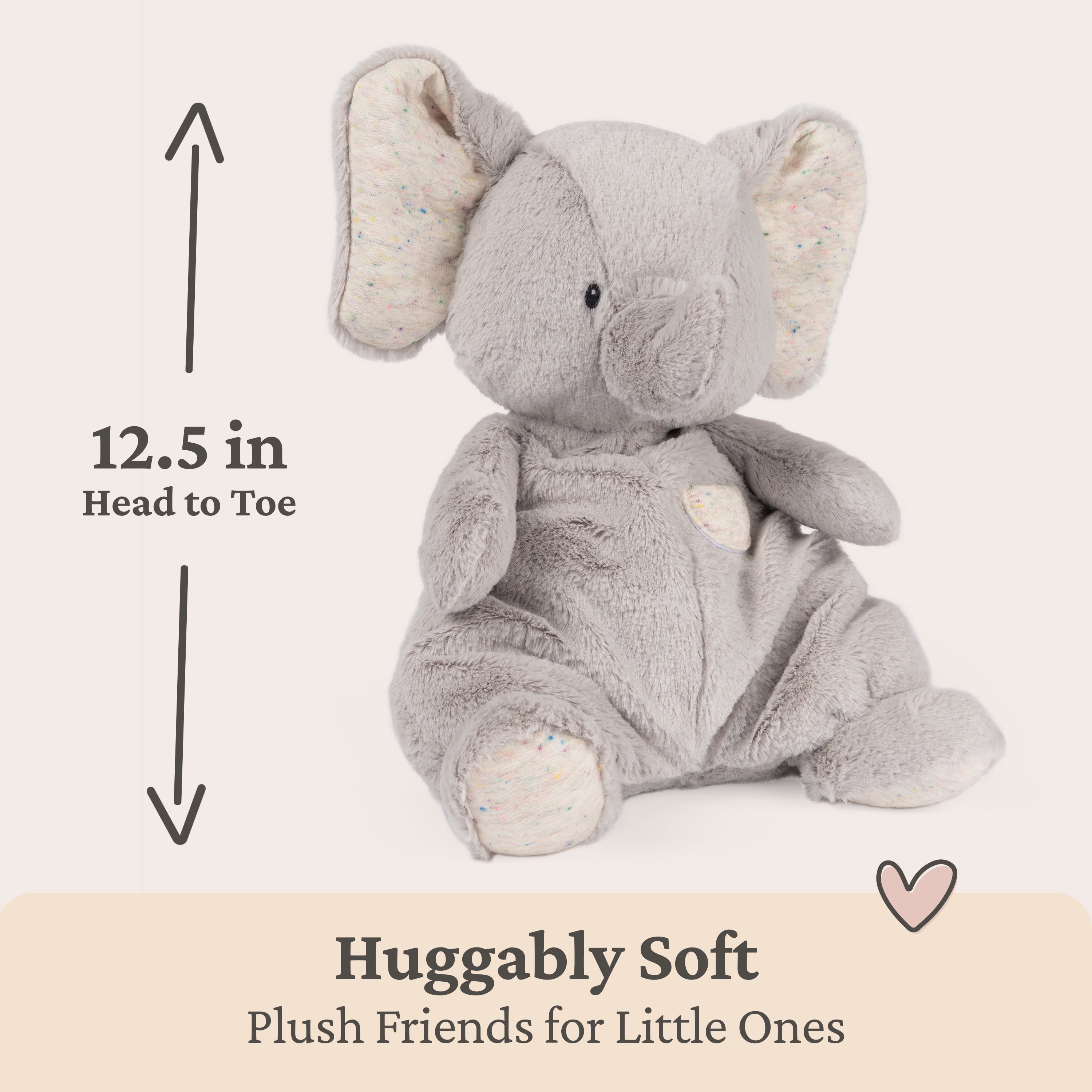 Baby GUND Oh So Snuggly Elephant Large Plush Stuffed Animal for Babies and Infants, Ash Grey, 12.5”