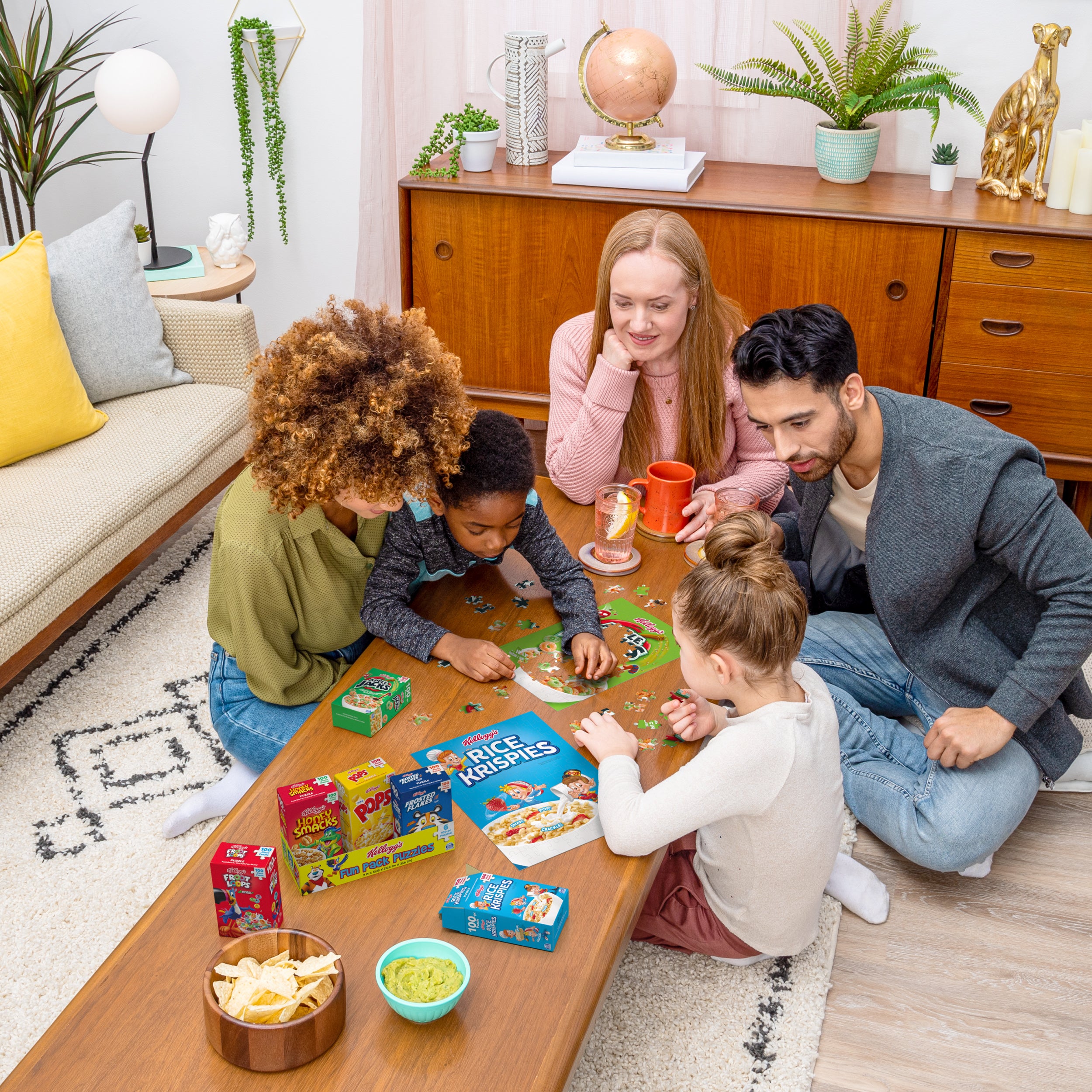 Spin Master Games, Kellogg's Cereal 100-Piece Puzzles 6-Pack, Square Cereal Boxes Puzzle Gift Set, Froot Loops, Rice Krispies, Raisin Bran, Corn Flakes, Frosted Flakes, Honey Smacks for Ages 4 & Up