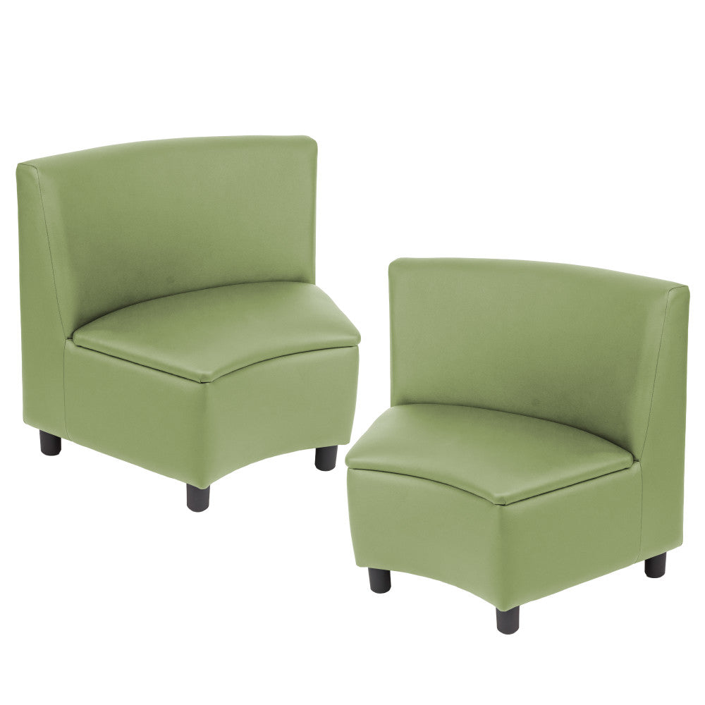 Kid Comfort Collective Modular Wedge Chairs, 2-Piece - Fern Green