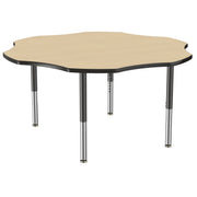 60" x 60" Flower T-Molding Activity Table with Adjustable Super Legs - Maple/Black