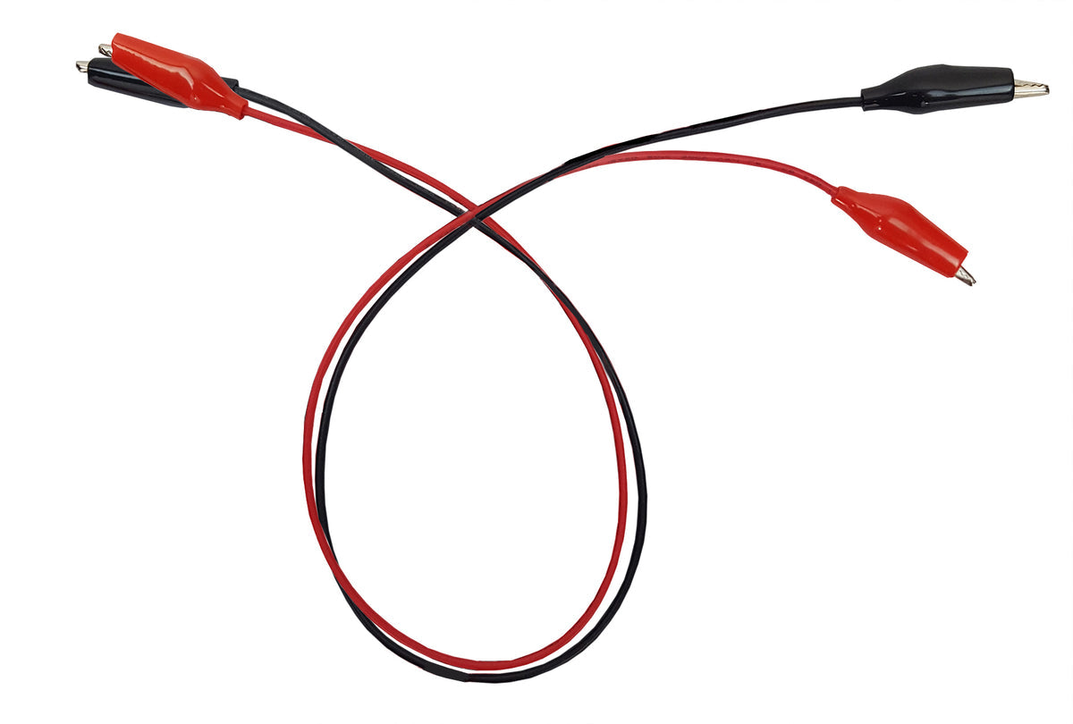 Connector Cord, 12", Alligator to Alligator, Red and Black, Pack of 10 Pairs