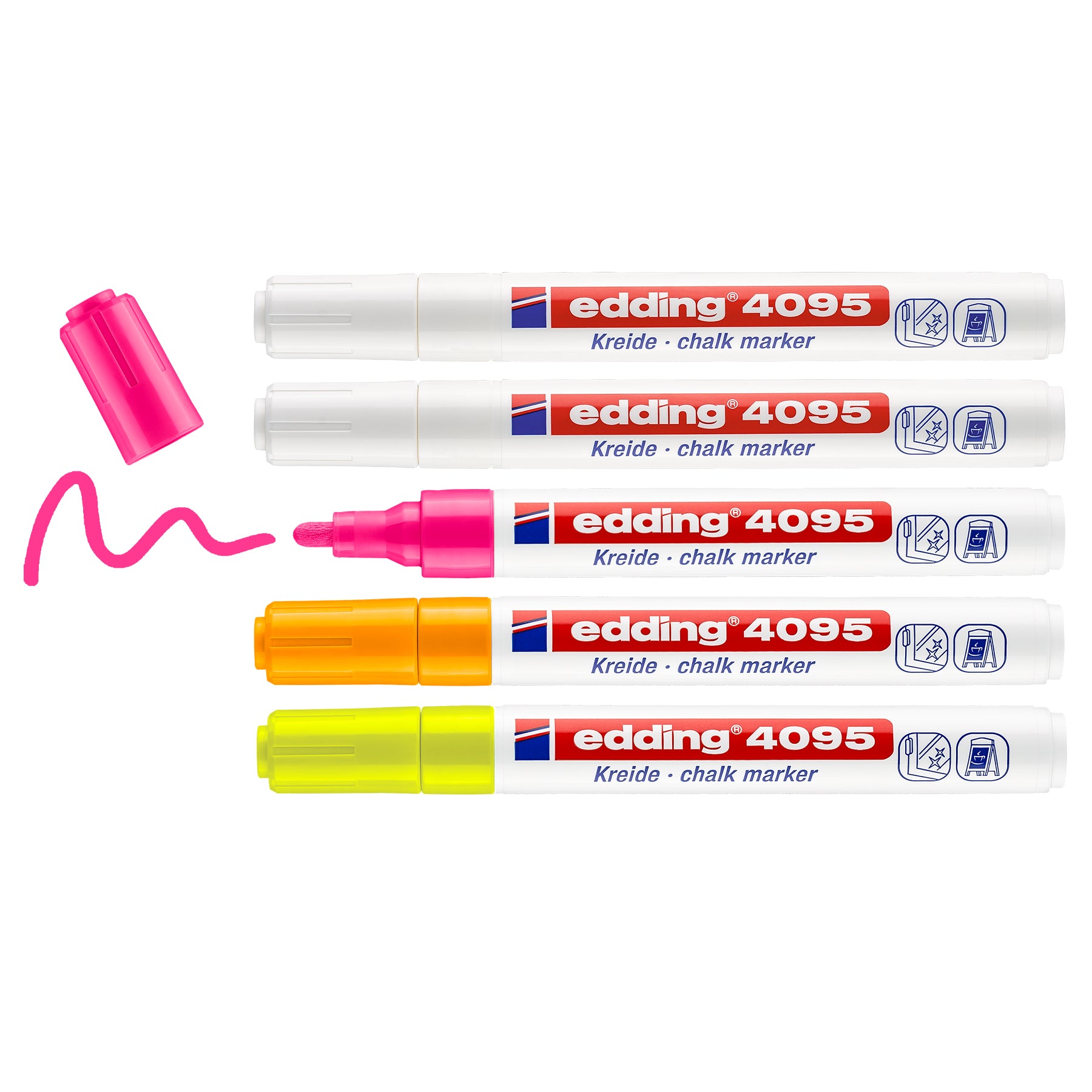 edding 4095 Chalk Marker - Set of 5 - Assorted