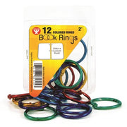 Book Rings - Assorted Metallic Colors, 12 Rings, 2"