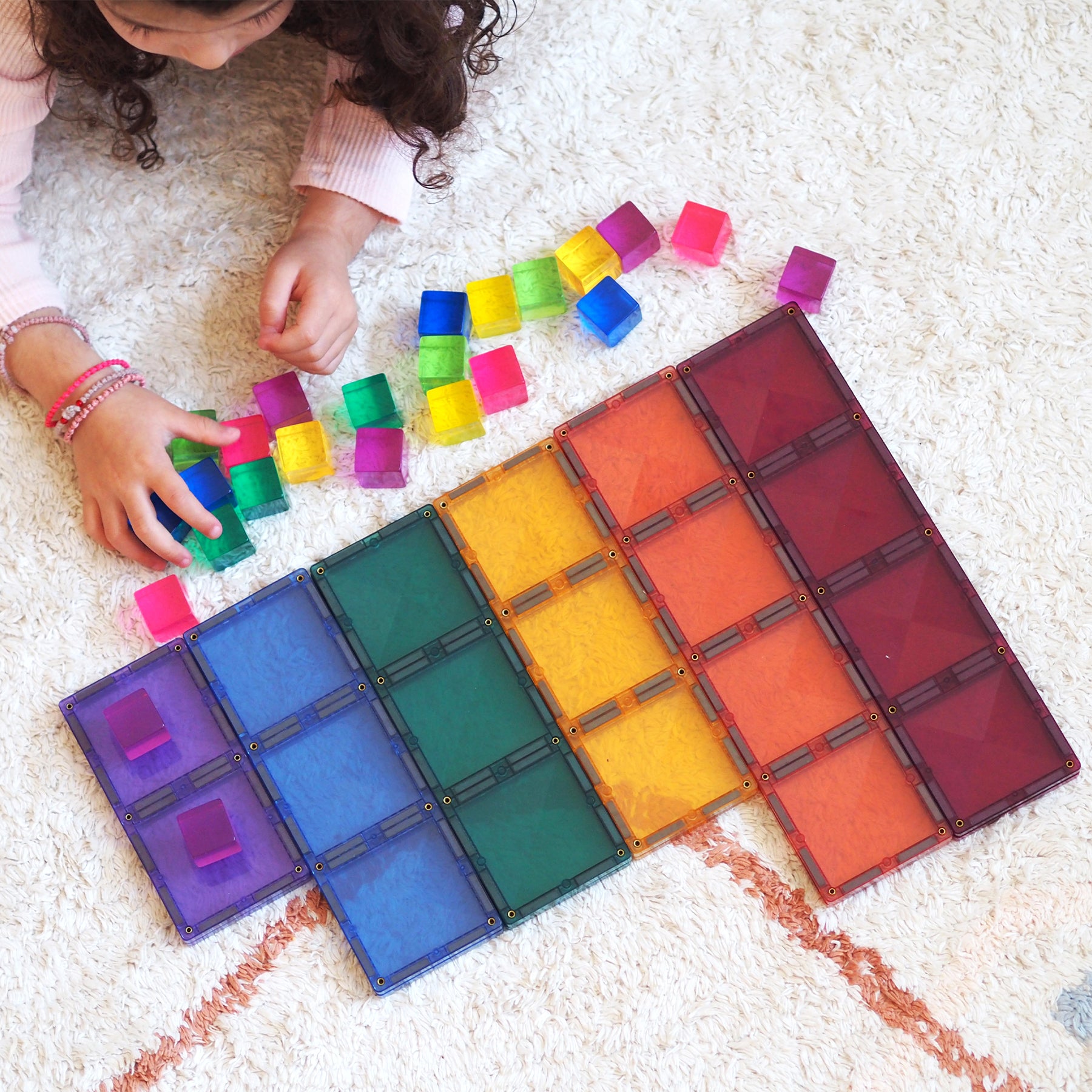 Magnetic Tiles Pastel Rectangle Pack, 24 Pieces