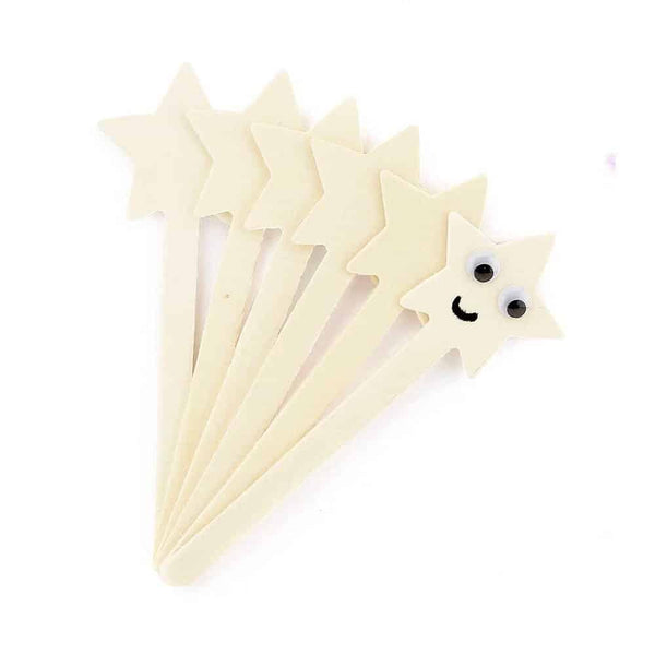 Wood Popstix Shapes - 6 Star Sticks