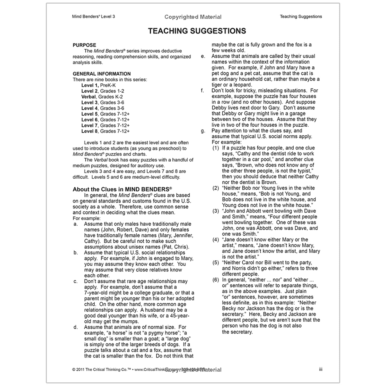 Mind Benders® Level 3, Grades 3-6