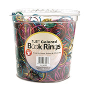 Book Rings in Counter Display - Assorted Metallic Colors, 250 Rings, 1 1/2"