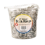 Book Rings in Counter Display - Silver, 250 Rings, 2"