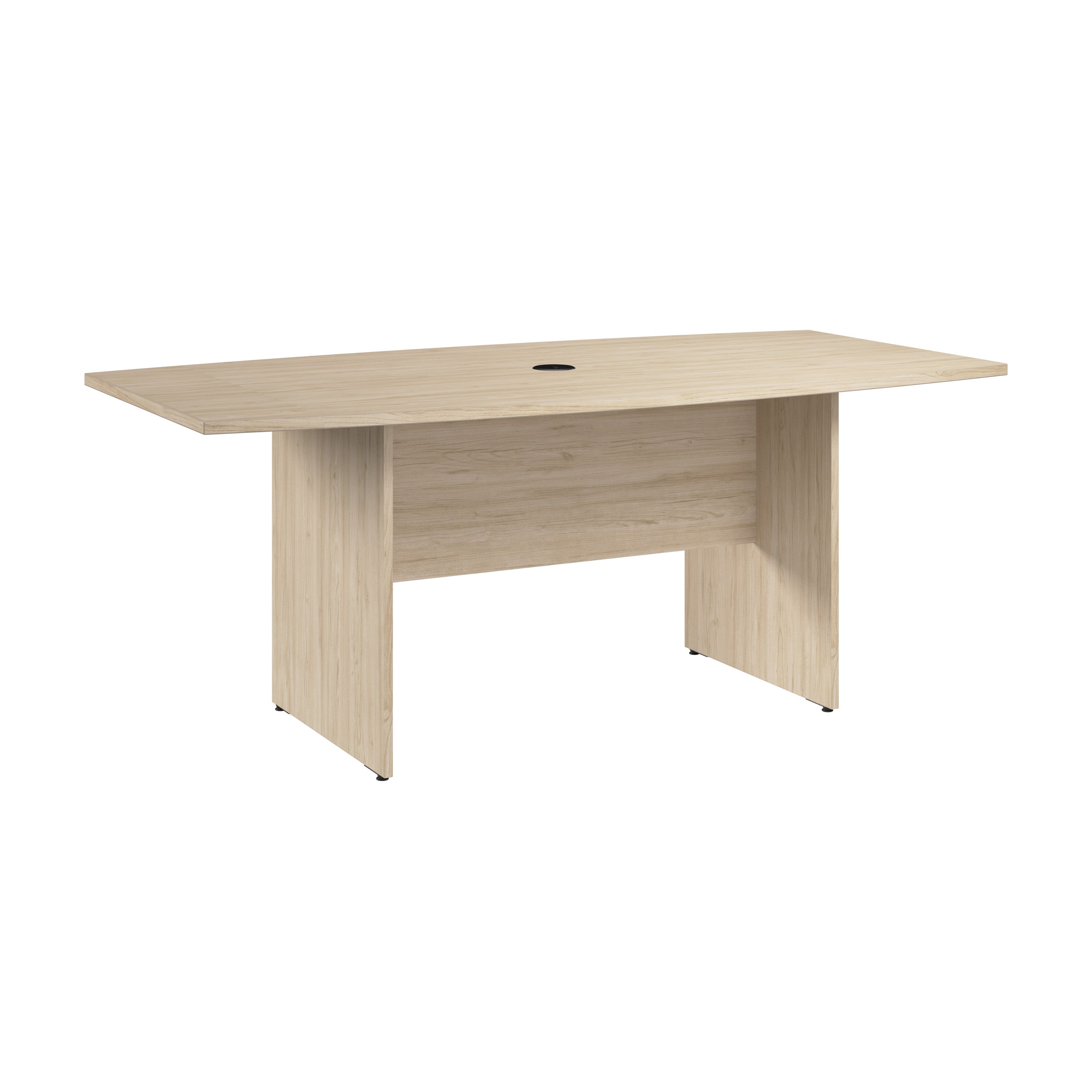 Bush Business Furniture 72-inch Office Conference Table with Wood Base in Natural Elm - 71.54" Width x 35.98" Depth x 30.33" Height