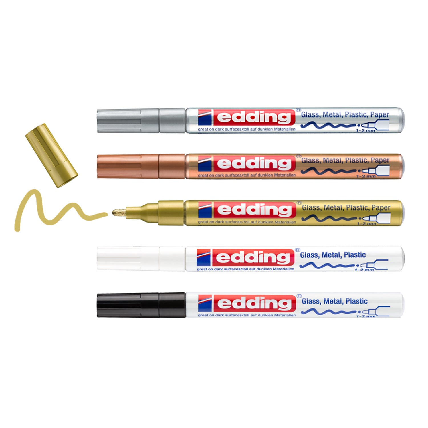 edding 751 Gloss Paint Marker - Set of 5 - Metallic