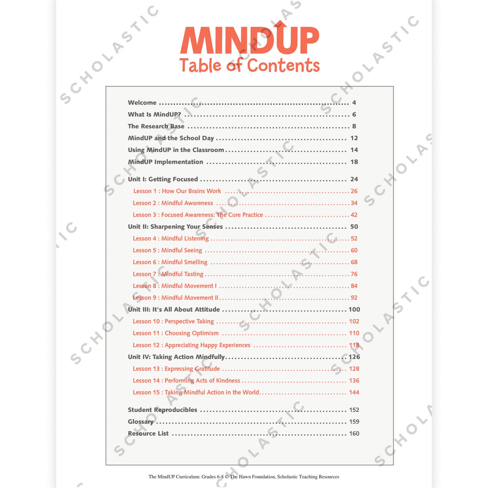 The MindUP Curriculum: Grades 6-8