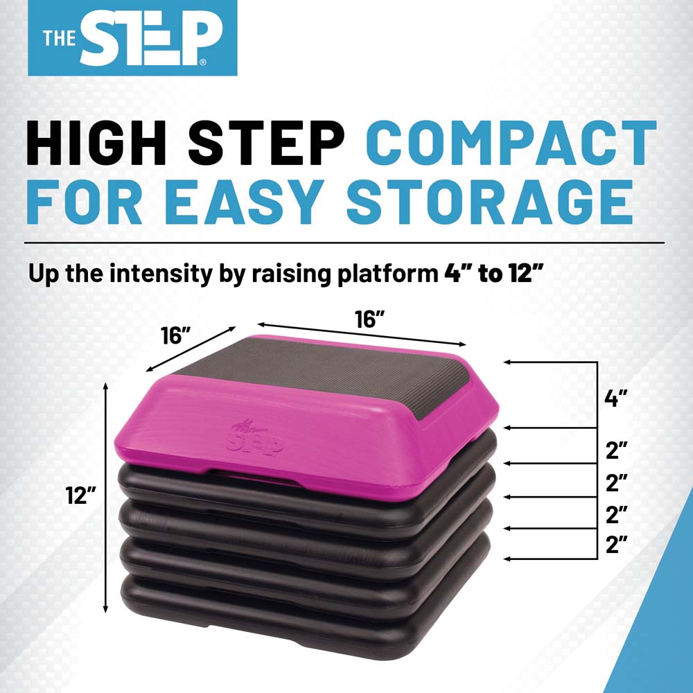 The High Step (Pink Platform And (4) Black Risers) New