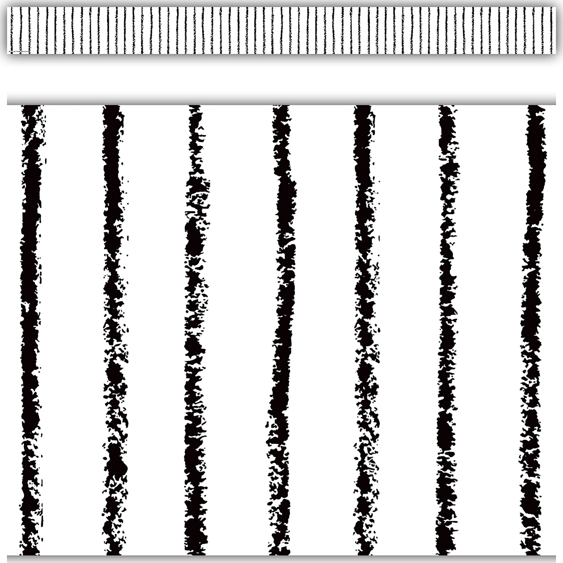 White With Black Pinstripes Straight Border Trim, 35 Feet