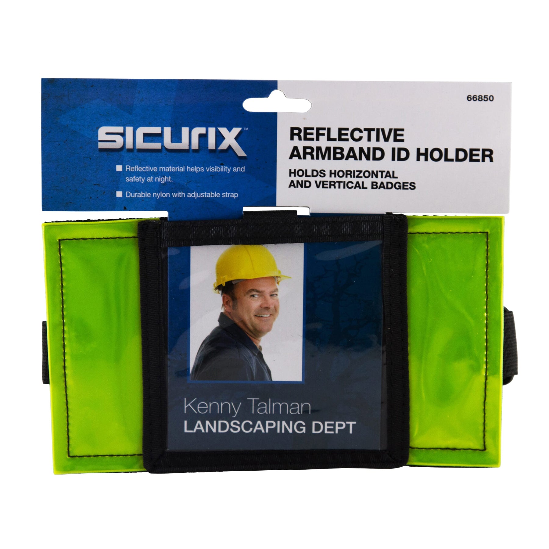 Reflective Safety Armband Badge Holder, Horizontal
