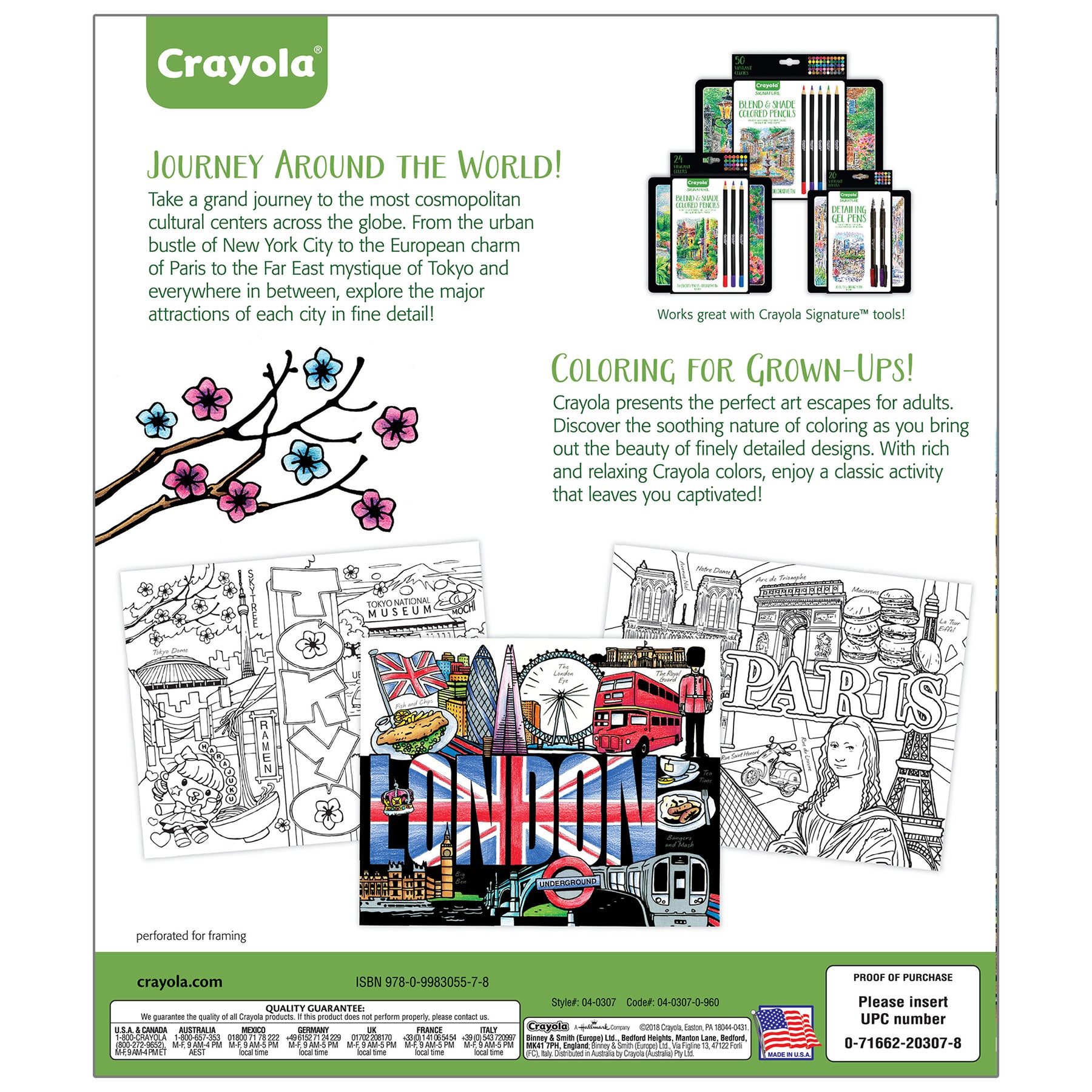 City Escapes Adult Coloring Book, City Coloring Pages, 40 Pages