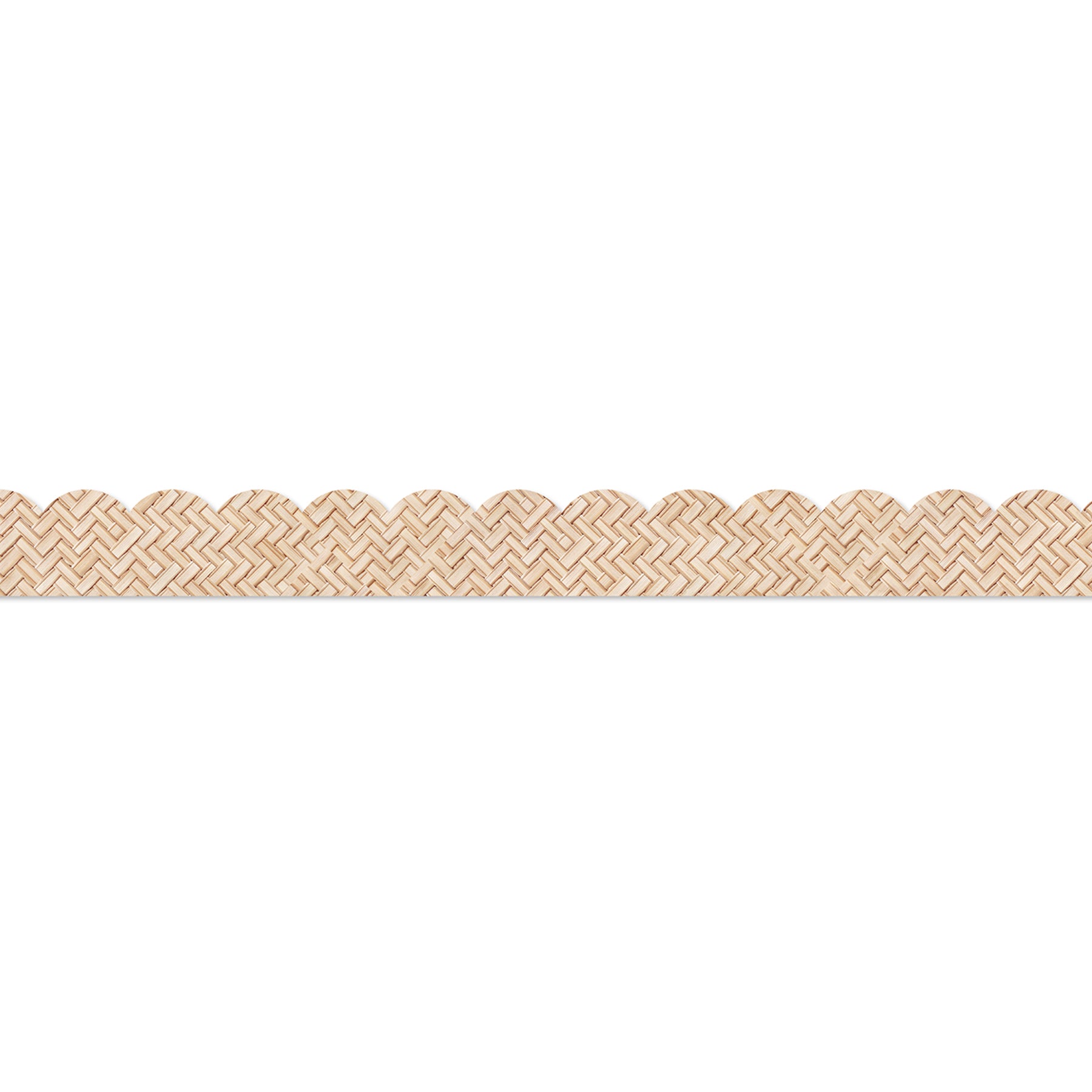 True to You Woven Bamboo Scalloped Bulletin Board Borders, 39 Feet