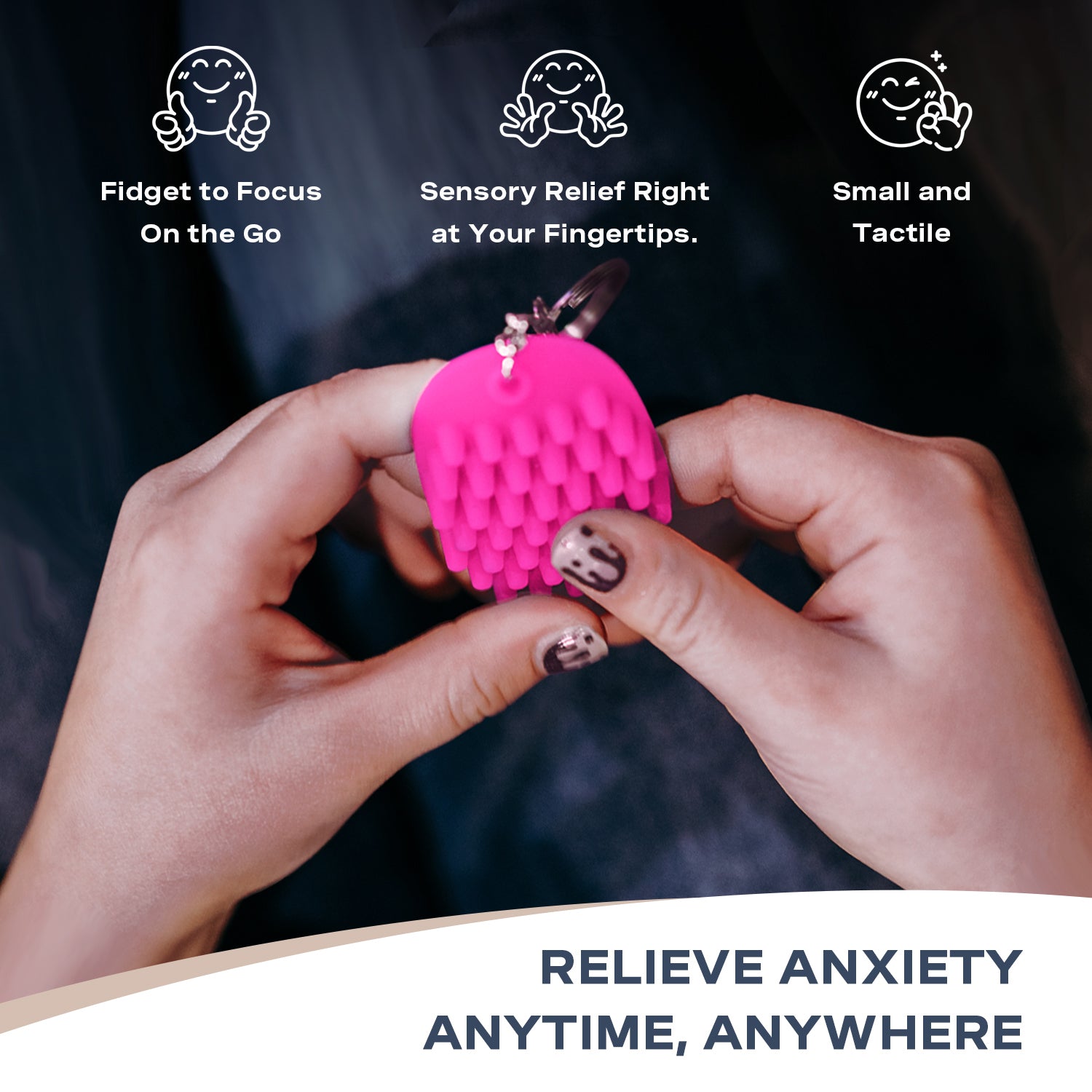 Fidget Keychain, Pink