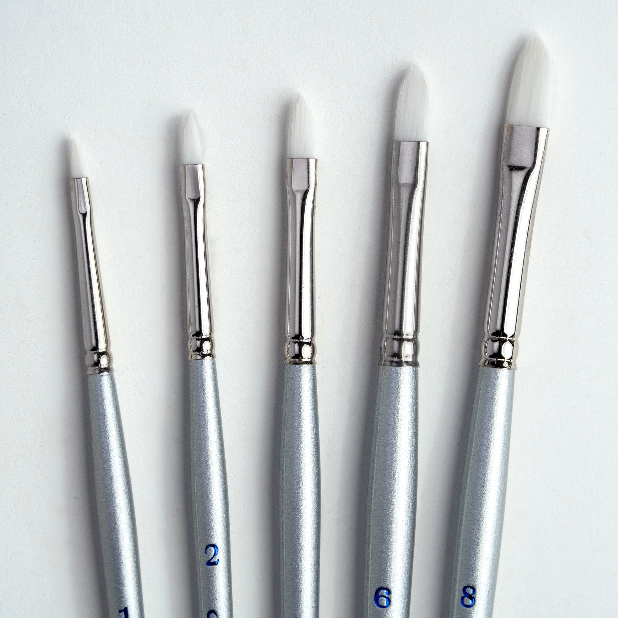 Silverwhite Filberts, 5 Brushes