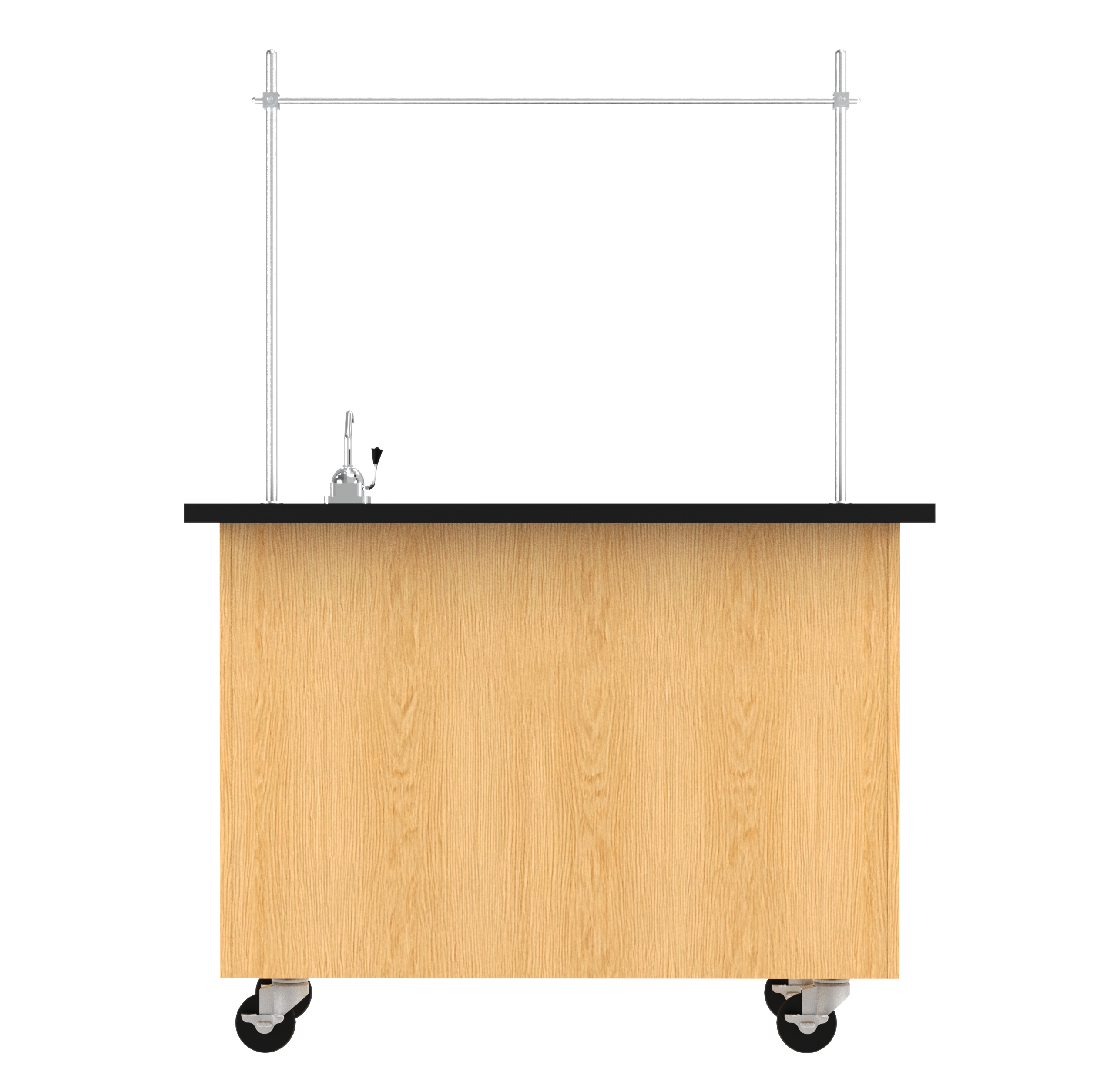 Kinetic Mobile Demo Center with Sink and Storage - Red Oak, 48"W x 28"D x 36"H